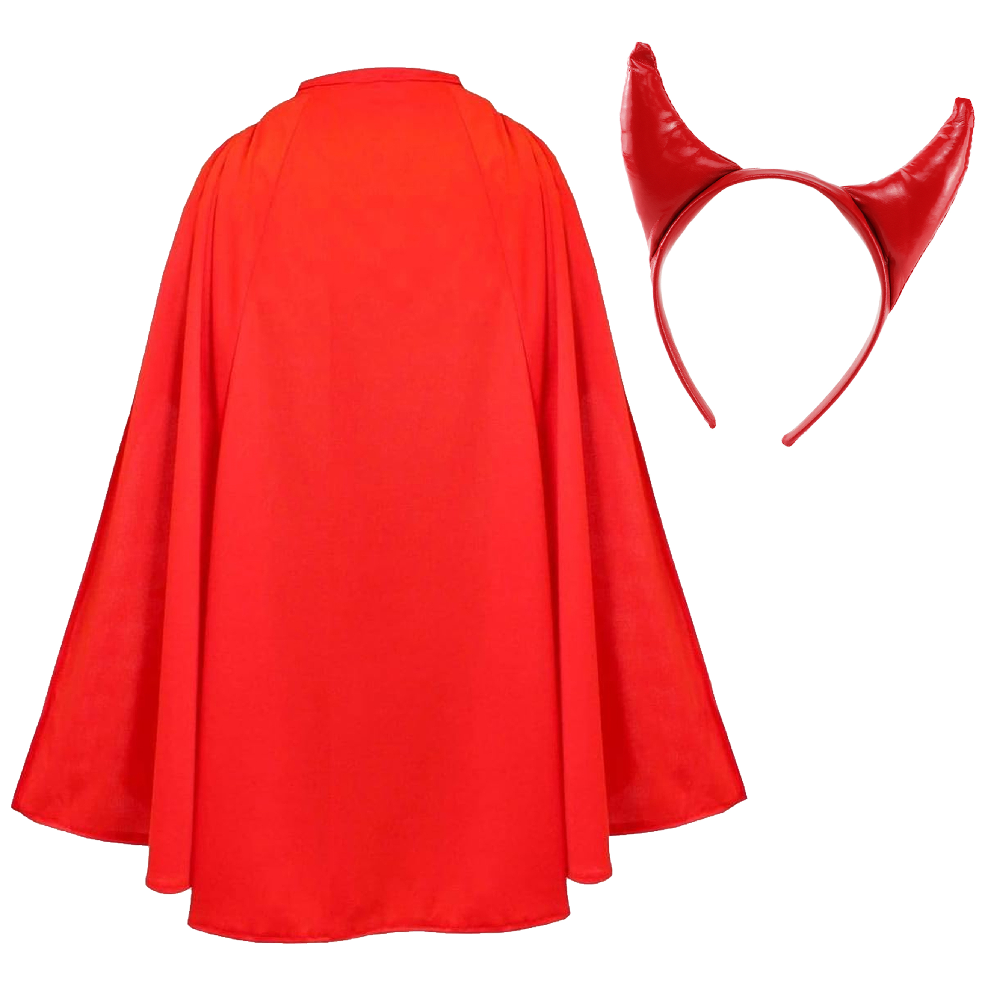 Devil Costume Set | 2 Pcs | Red Horns & Cape