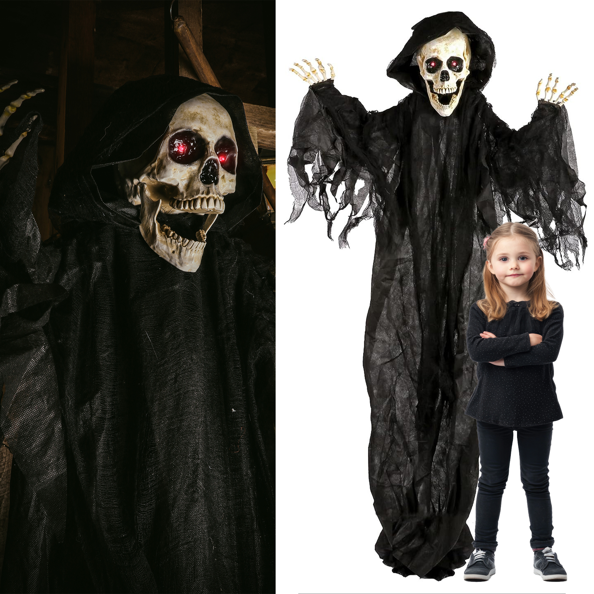 Animatronic Grim Reaper 75cm 96" Halloween Decoration