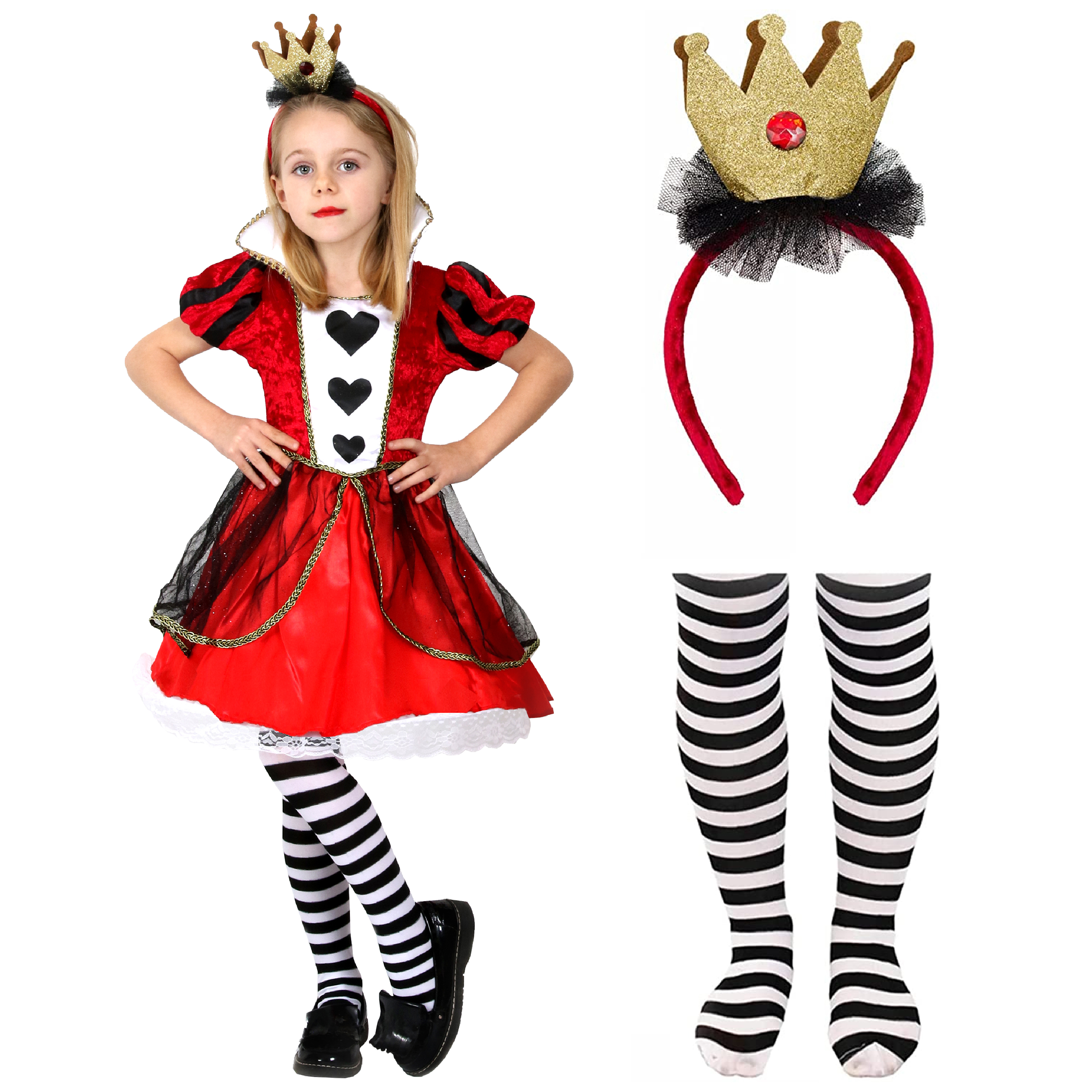Queen Of Hearts Costume + Tights