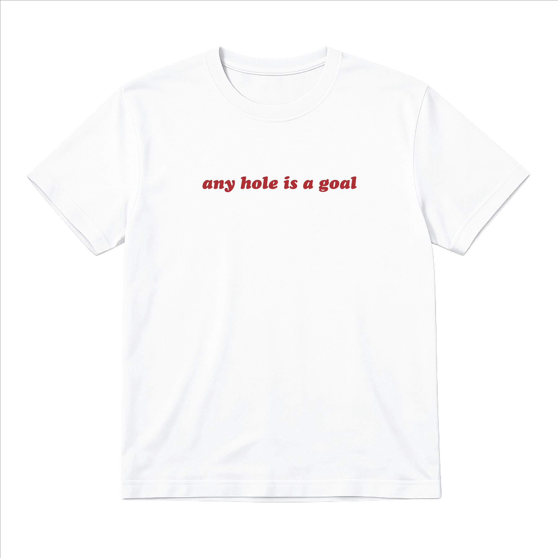 Ladies “Any Hole is a Goal” Regular Tee | Women’s Funny Football Supporter Tee | White Slogan Top