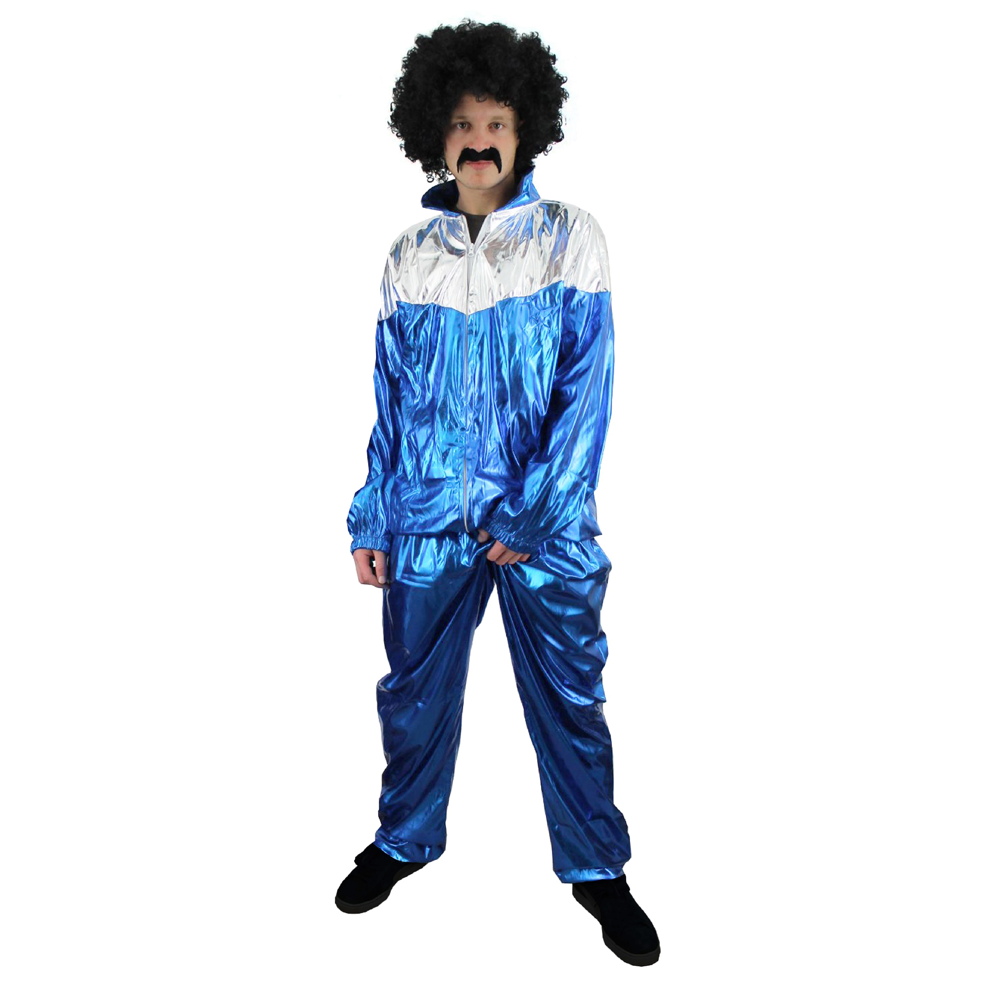 80s Blue and Silver Shell Suit Costume