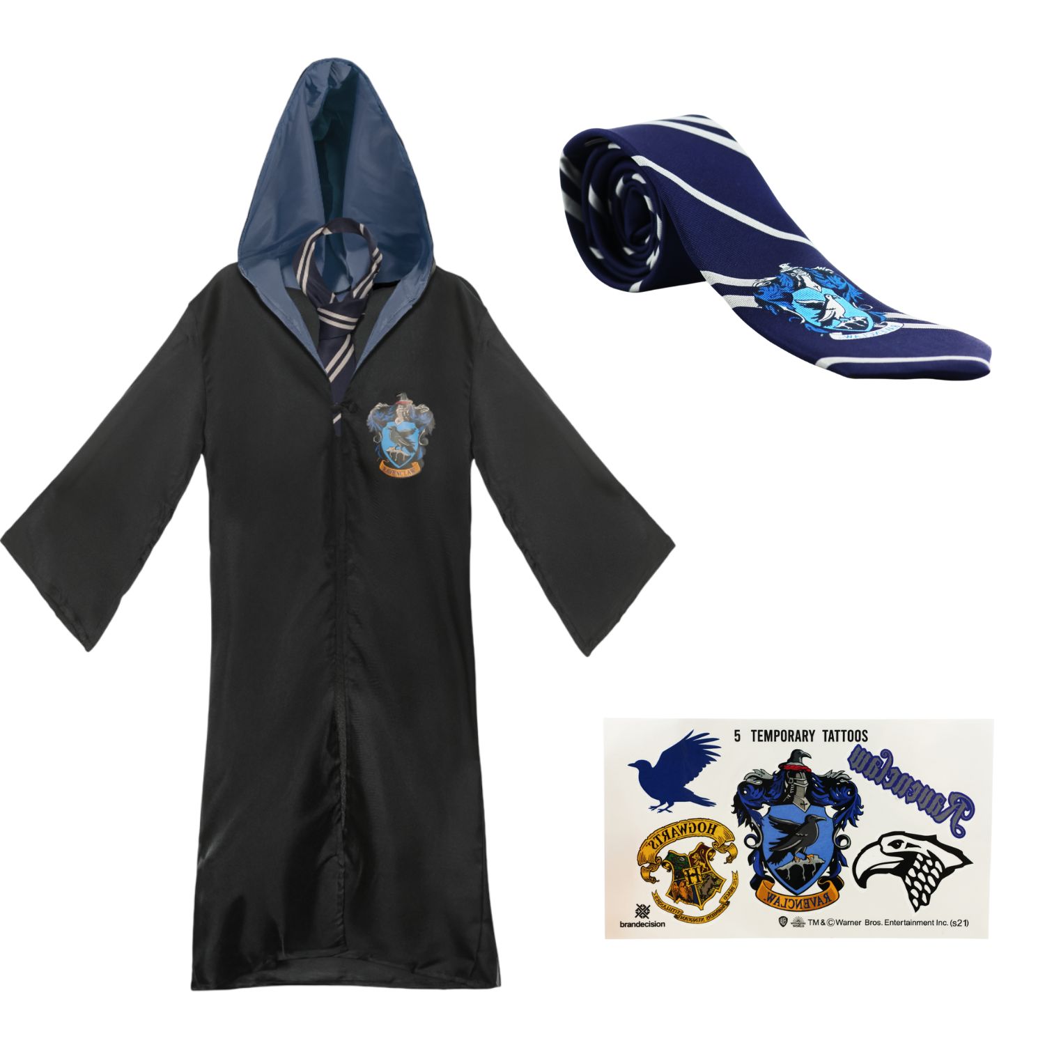 Adults Harry Potter Costume | Ravenclaw Cloak, Tie & Tattoos