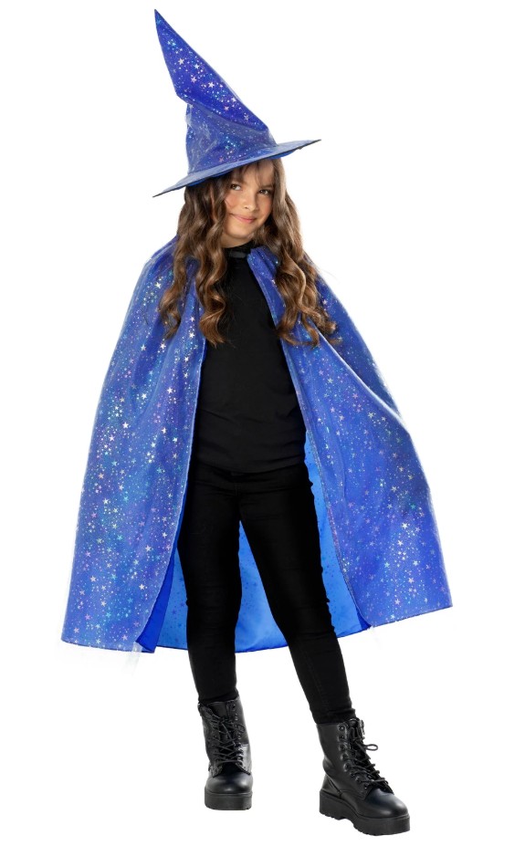 Girls Blue Witch Costume Set