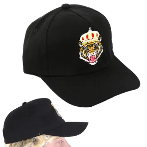 Black Cap with Tiger Print