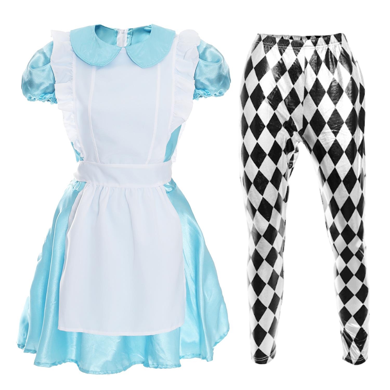 Ladies Alice Costume | 3 Pcs | Dress, Headband & Leggings