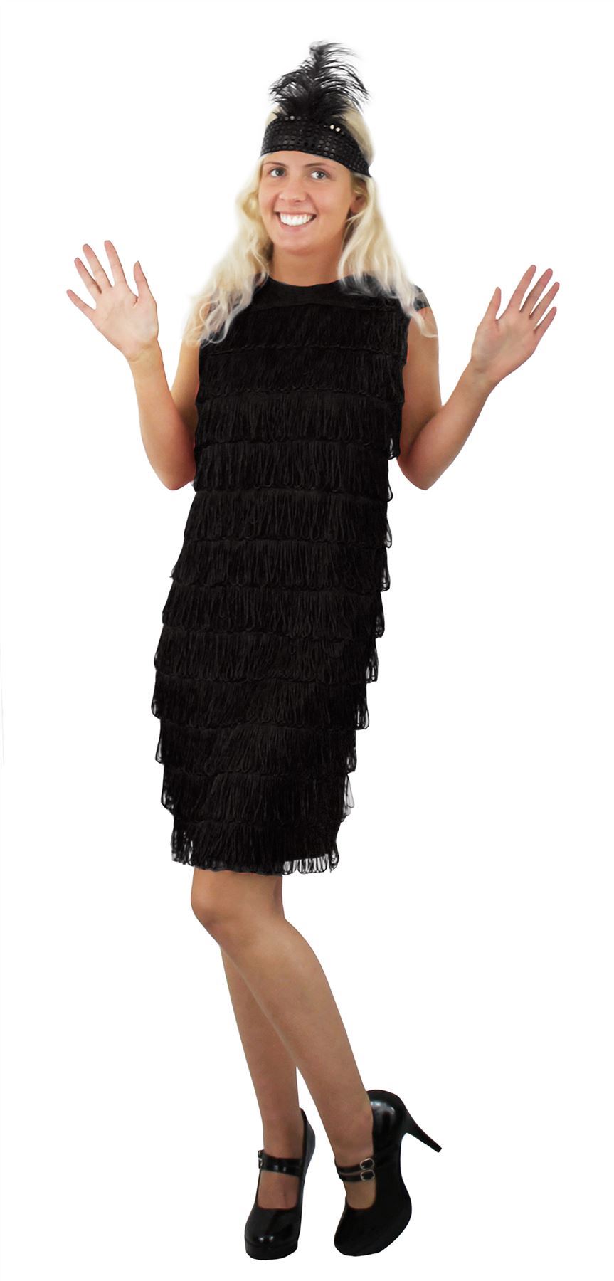 Ladies Black Flapper Dress