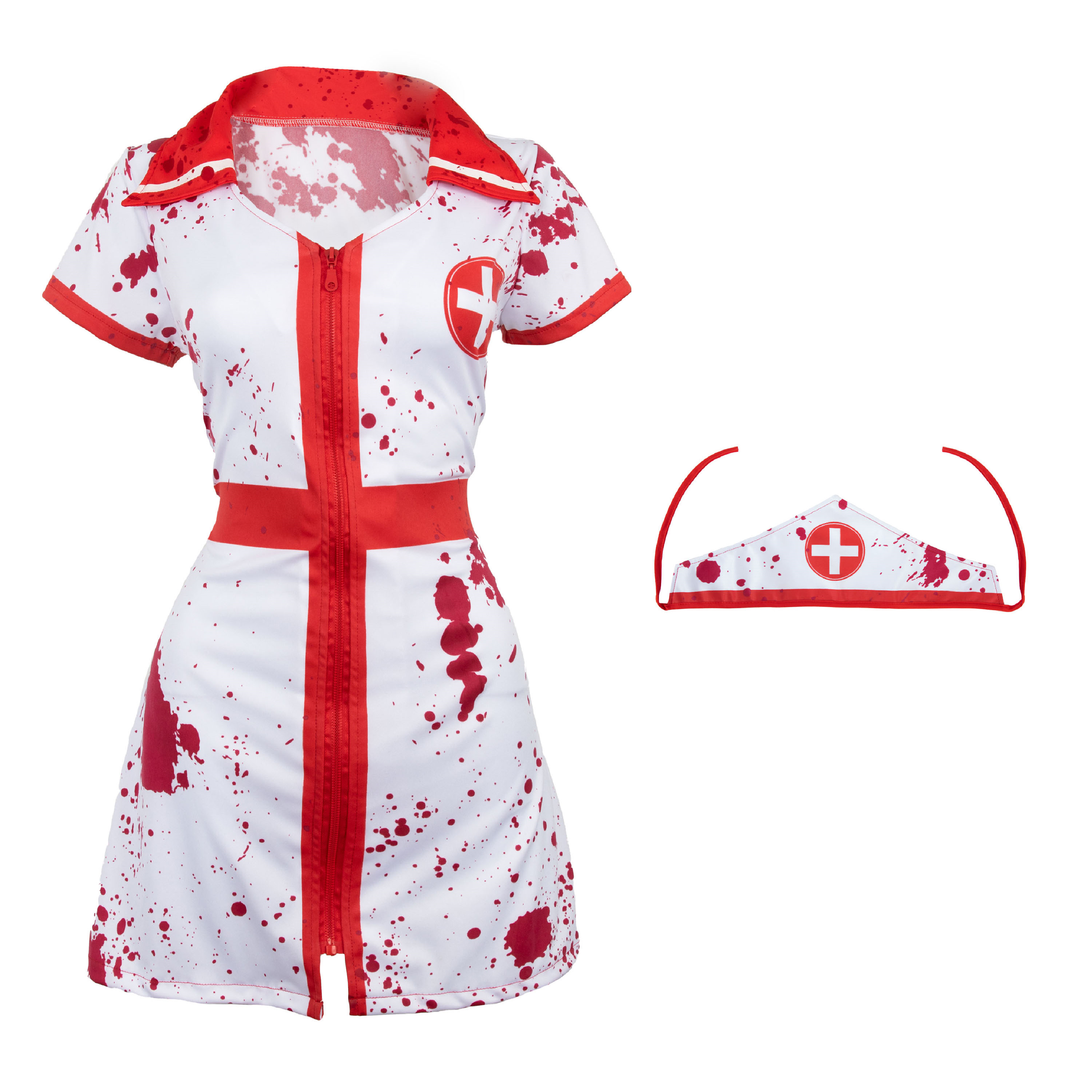 Ladies Bloody Nurse Costume | 2 Pcs | Dress & Headband