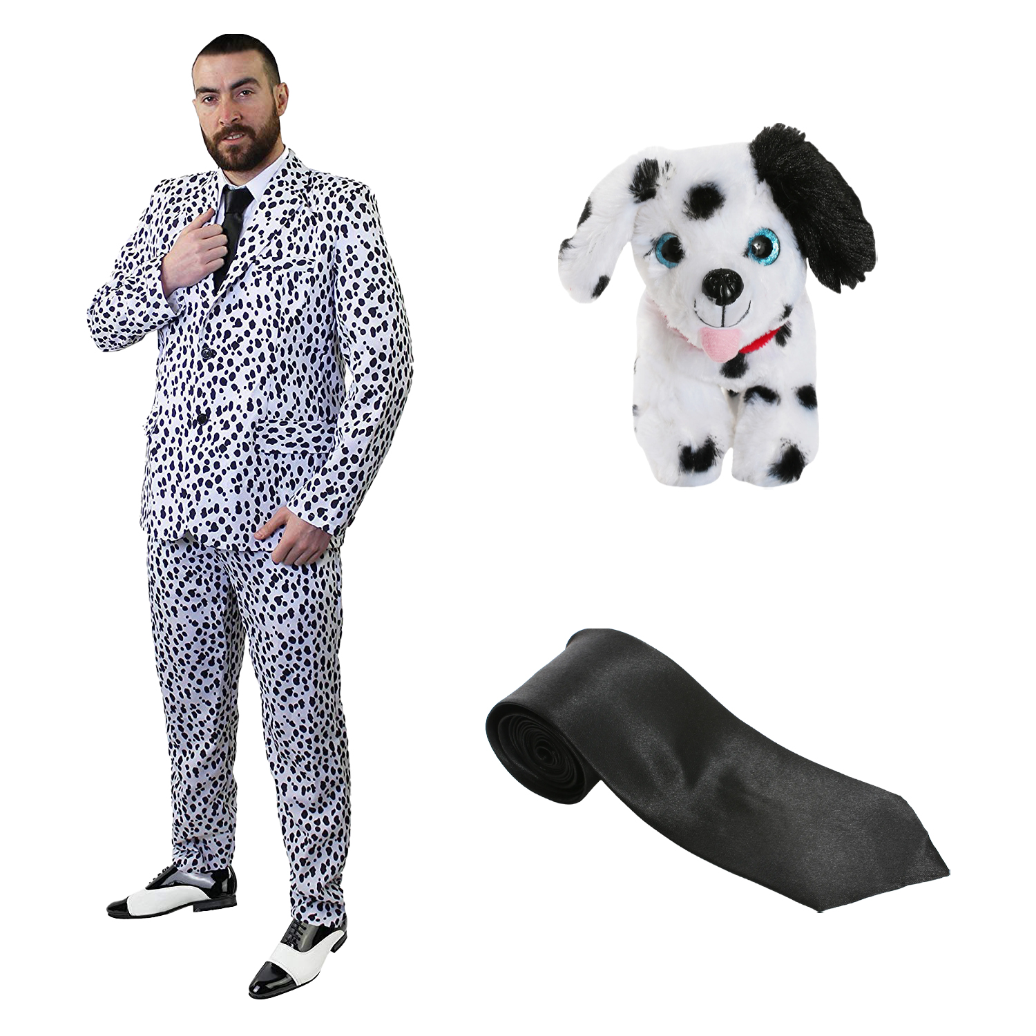 Adults Evil Dog Man Costume | 4 Pcs | Jacket, Trousers, Tie & Dog