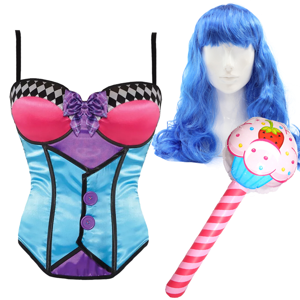 California Girl Costume Set - Corset, Wig & Microphone