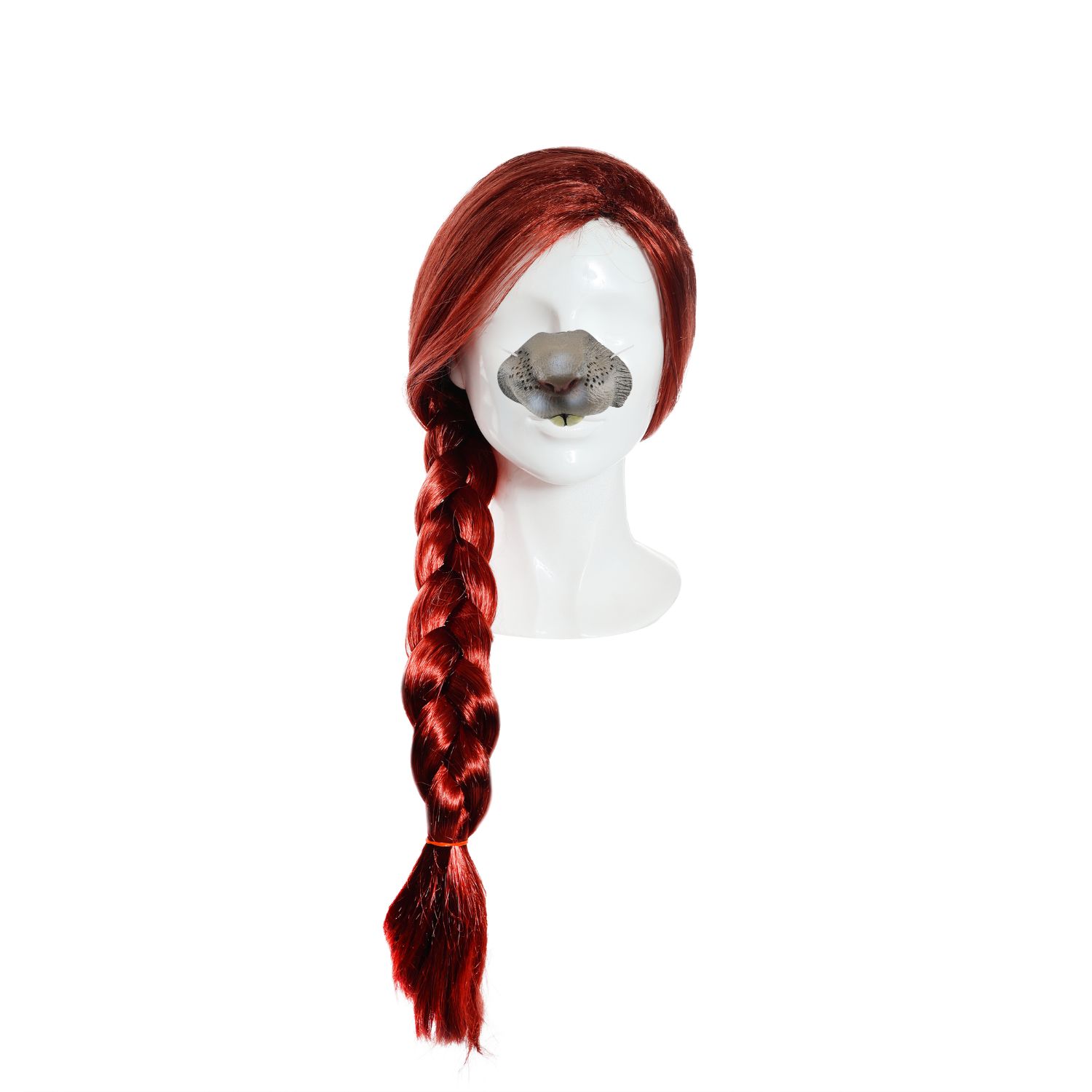 Ladies Adventurous Rat Accessory Set | 2 Pcs | Plait Wig & Rat Nose
