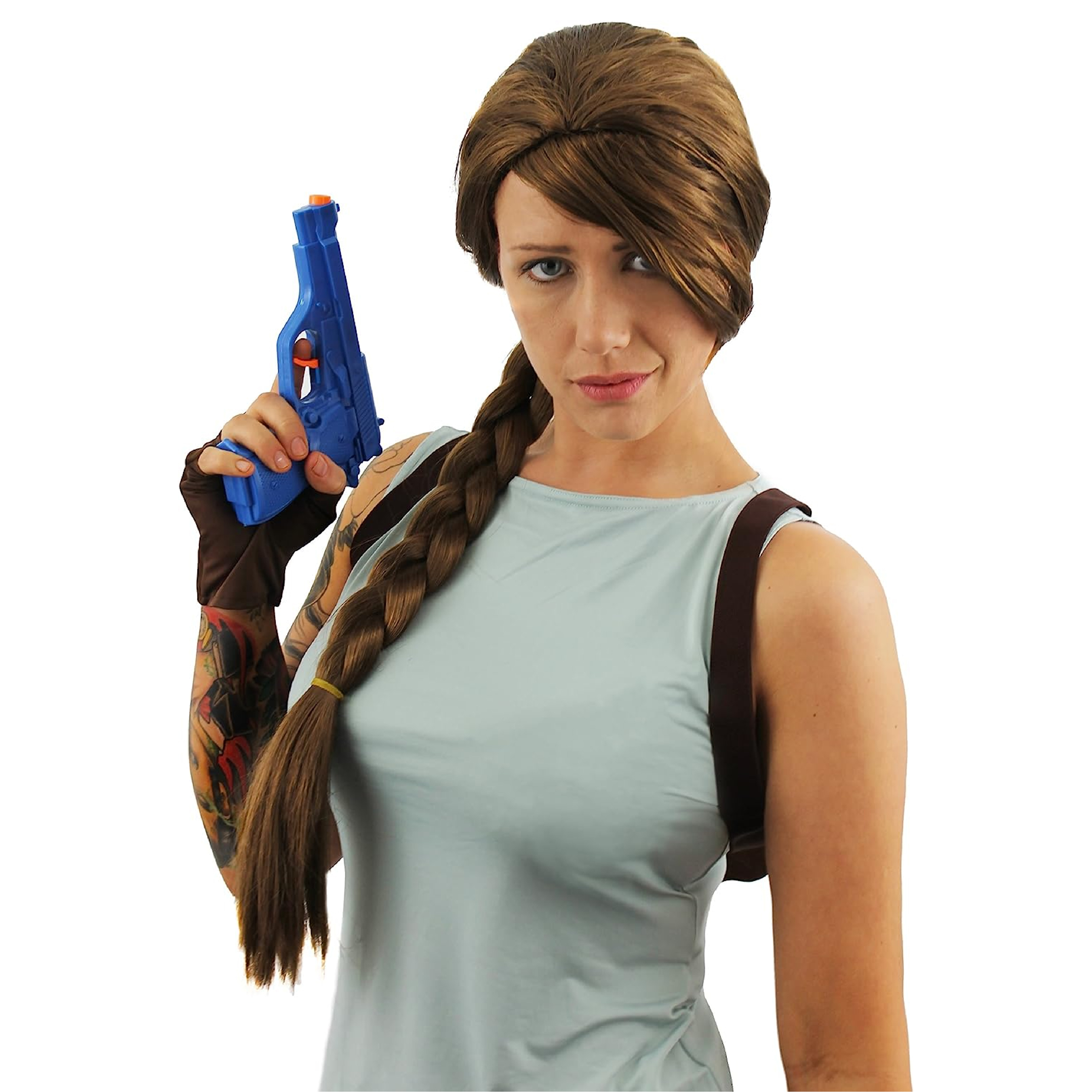 Temple Raider Brown Plait Wig