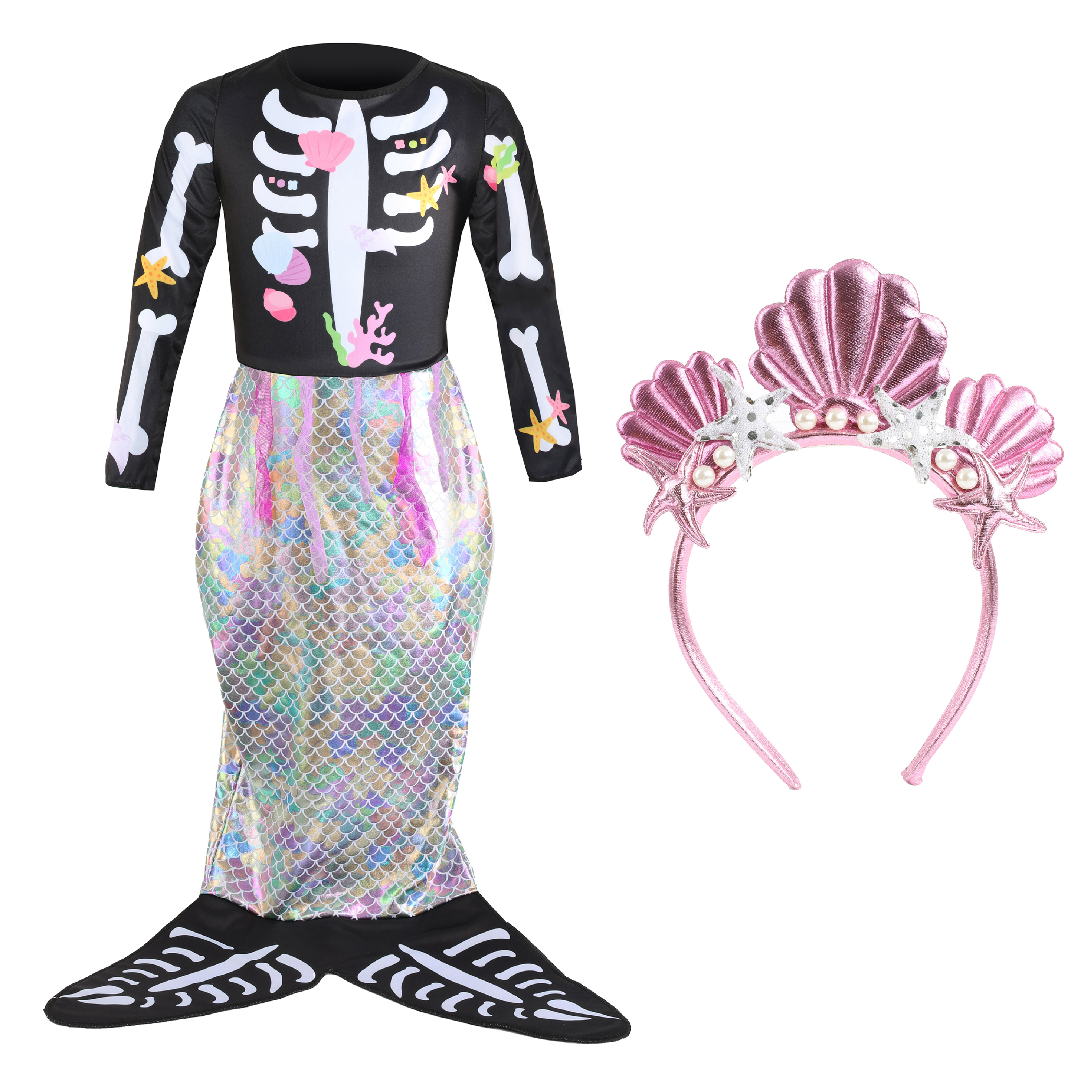 Child's Skeleton Mermaid Costume