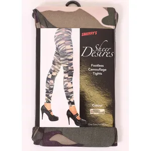Camouflage Footless Tights – Stylish & Edgy Costume or Everyday Wear