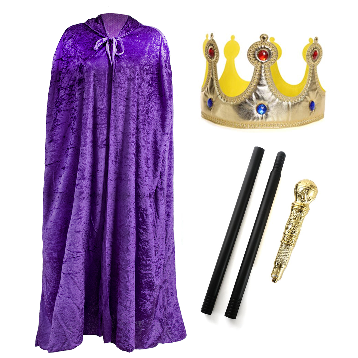 PURPLE CAPE KING SOFT CROWN