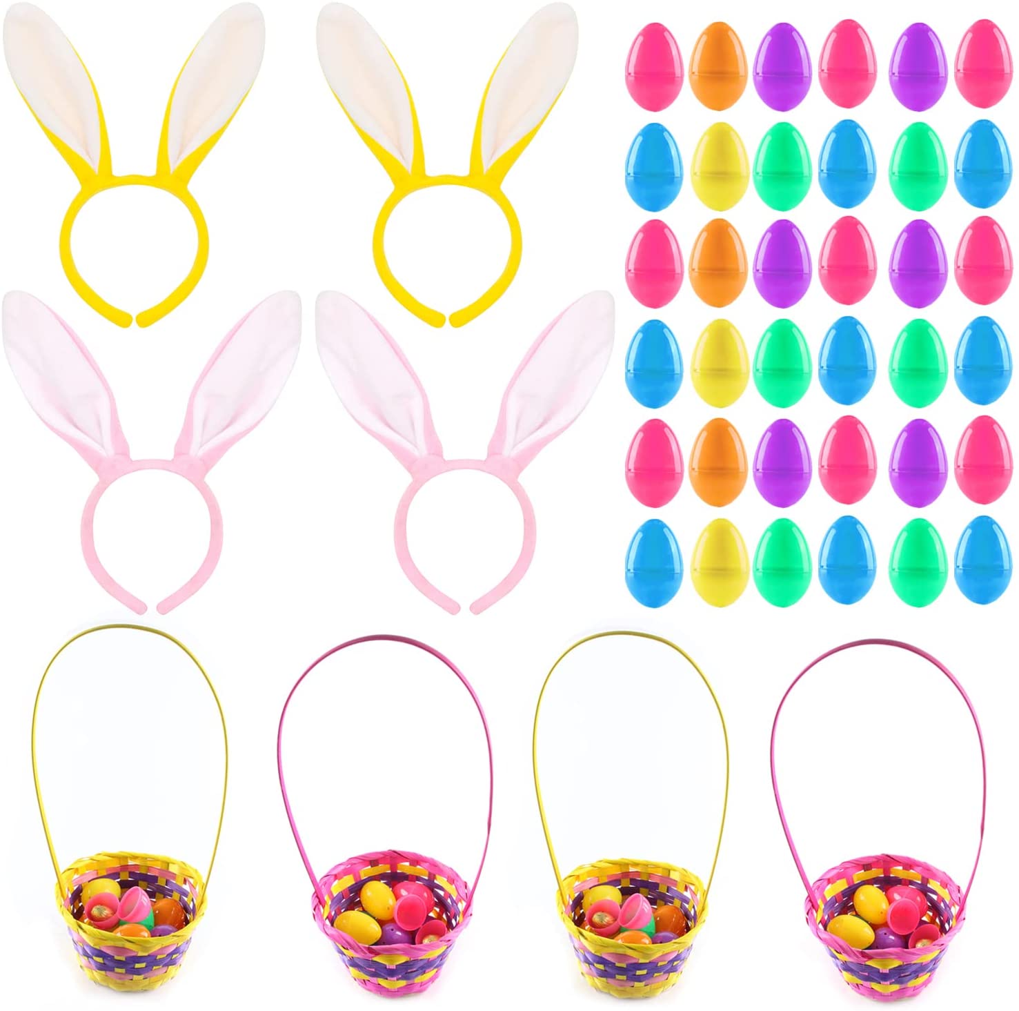 Easter Egg Hunt Pack - 44 Piece Party Pack - Large Baskets