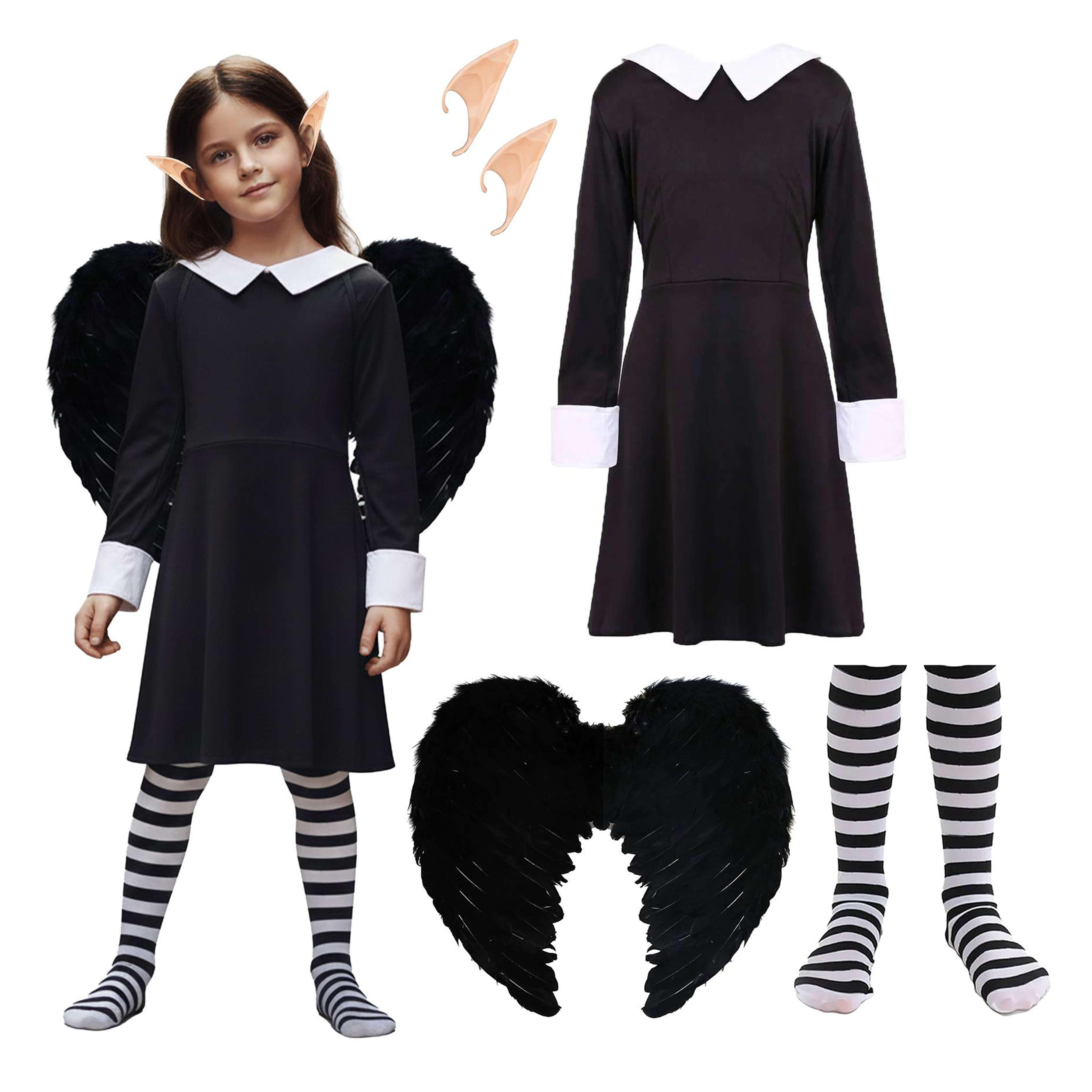 Girls Isadora Costume | 4 Pcs | Dress, Wings, Ears & Tights