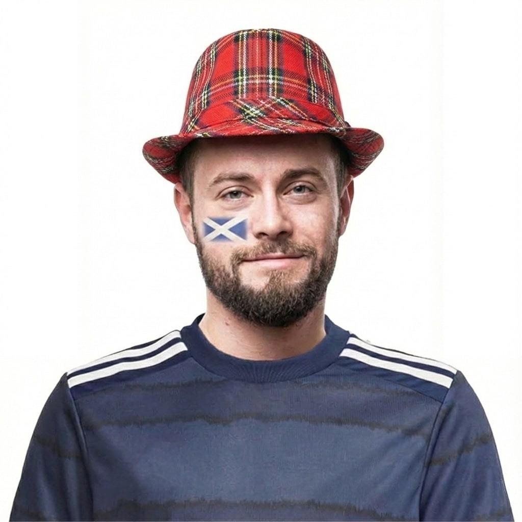 Adults Scottish Accessory Set | 3 Pcs | Hat & Tattoos