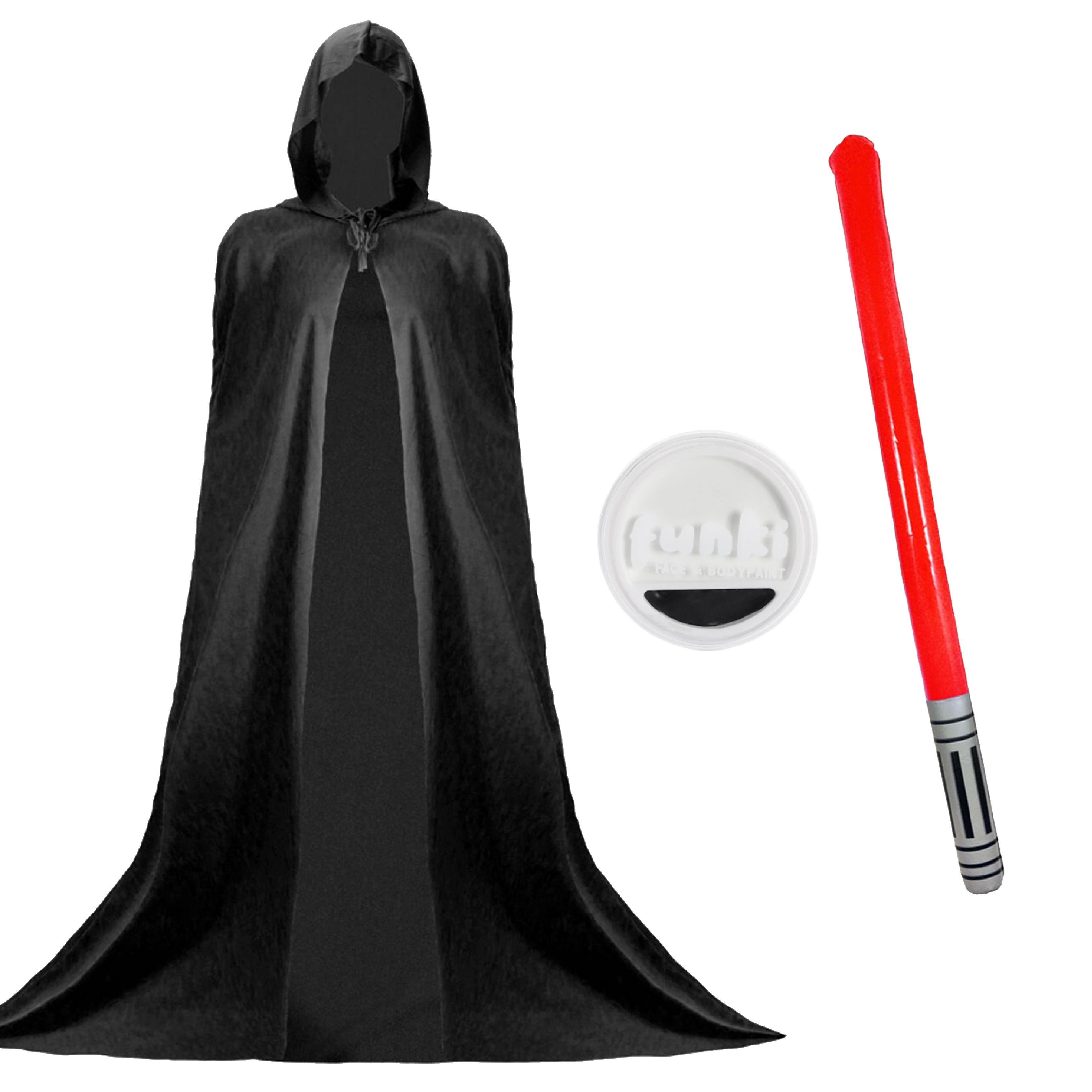 Adults Dark Emperor Costume | 3 Pcs | Cape, Face Paint & Inflatable Saber