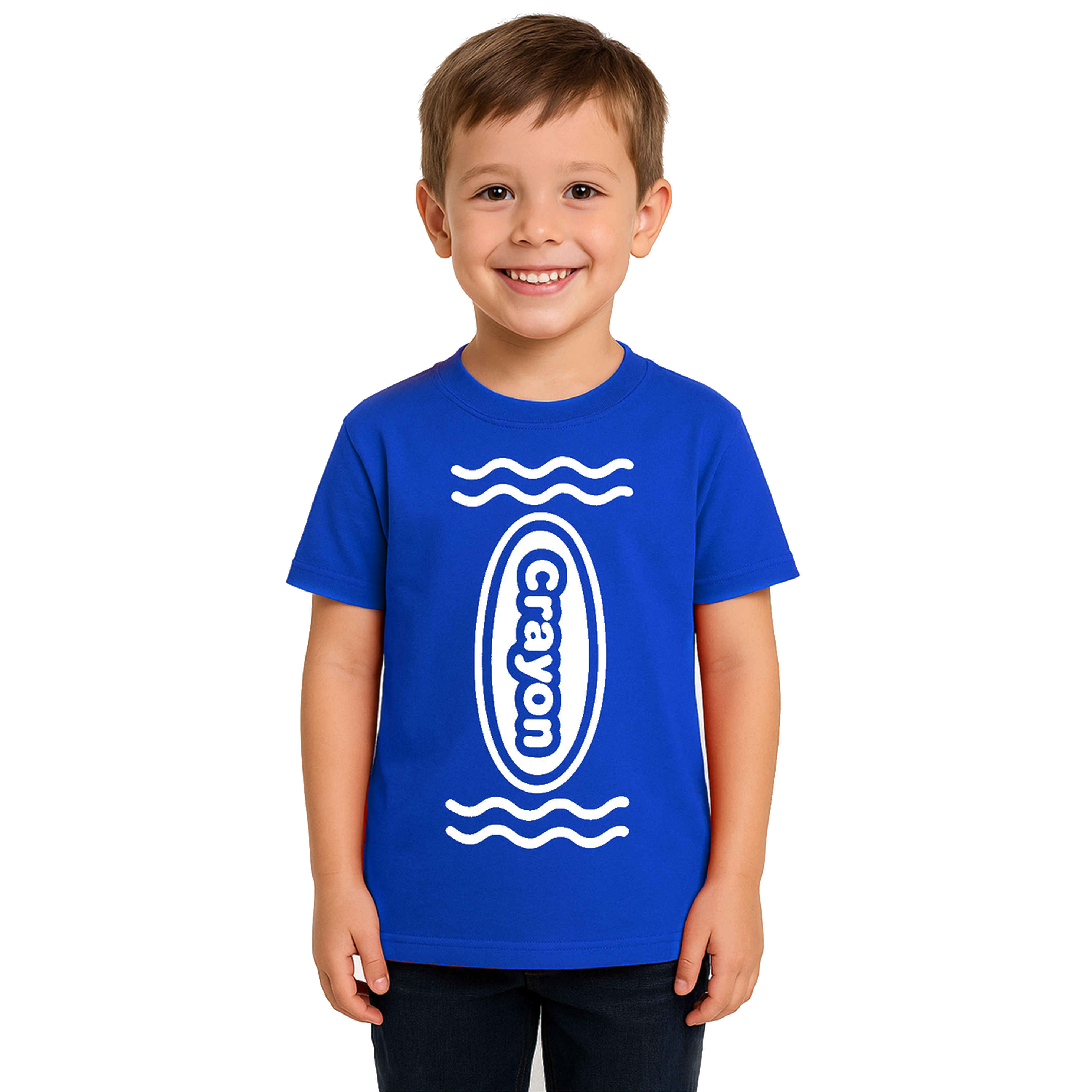 Boy's Blue Crayon T-Shirt – Fun Kids Costume Top for Parties, Dress-Up & School Events