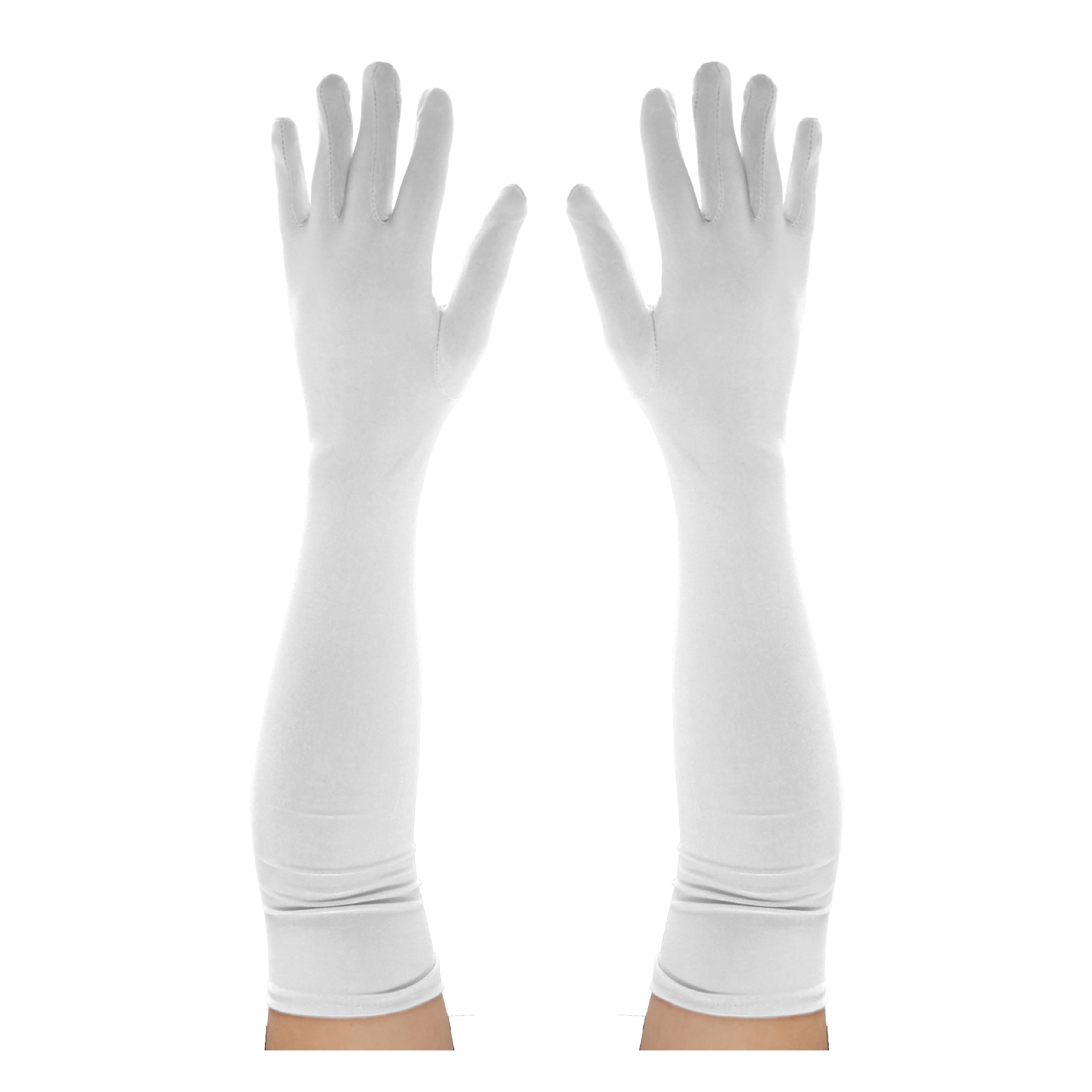 Long White Gloves - Satin