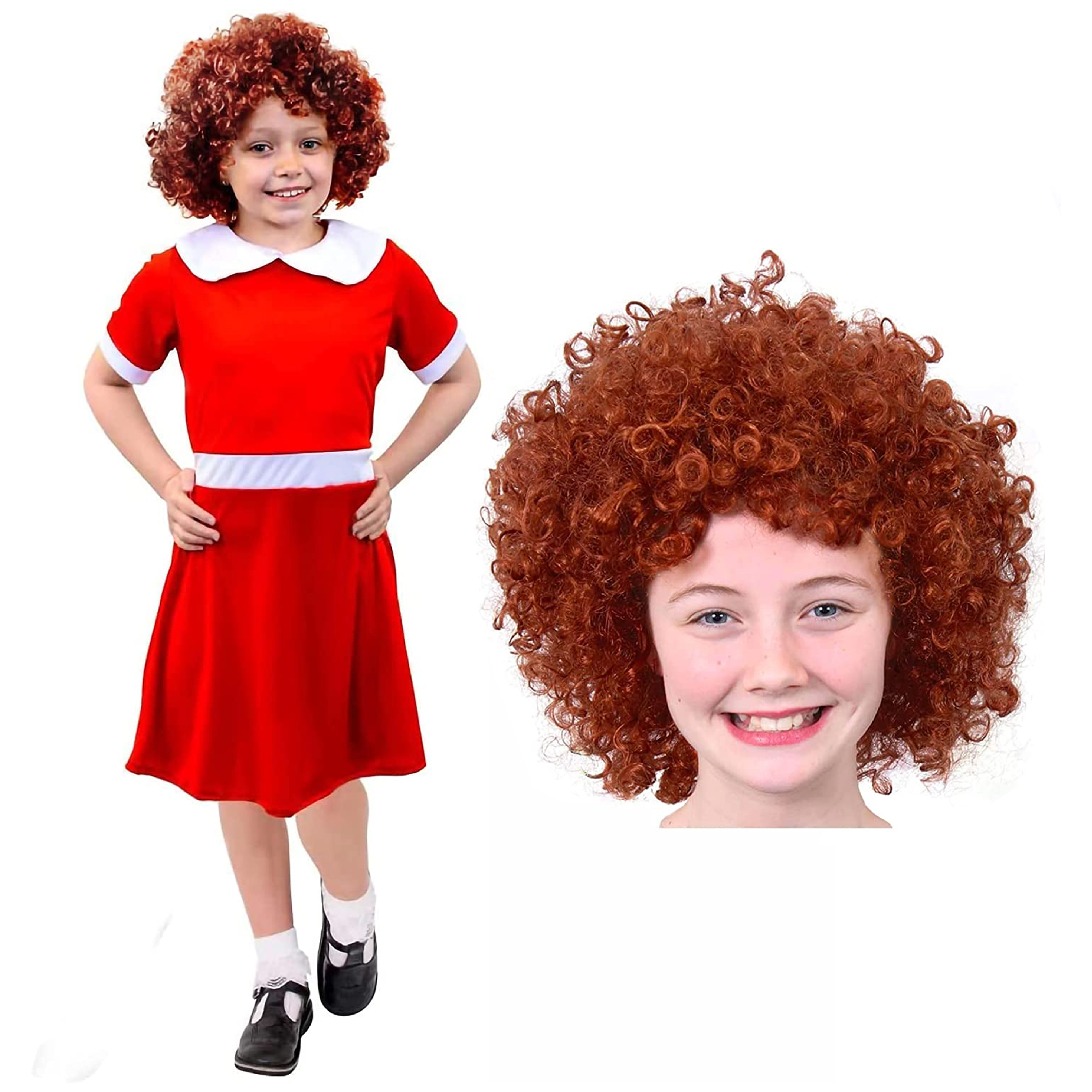 Childs Orphan Girl Dress + Wig