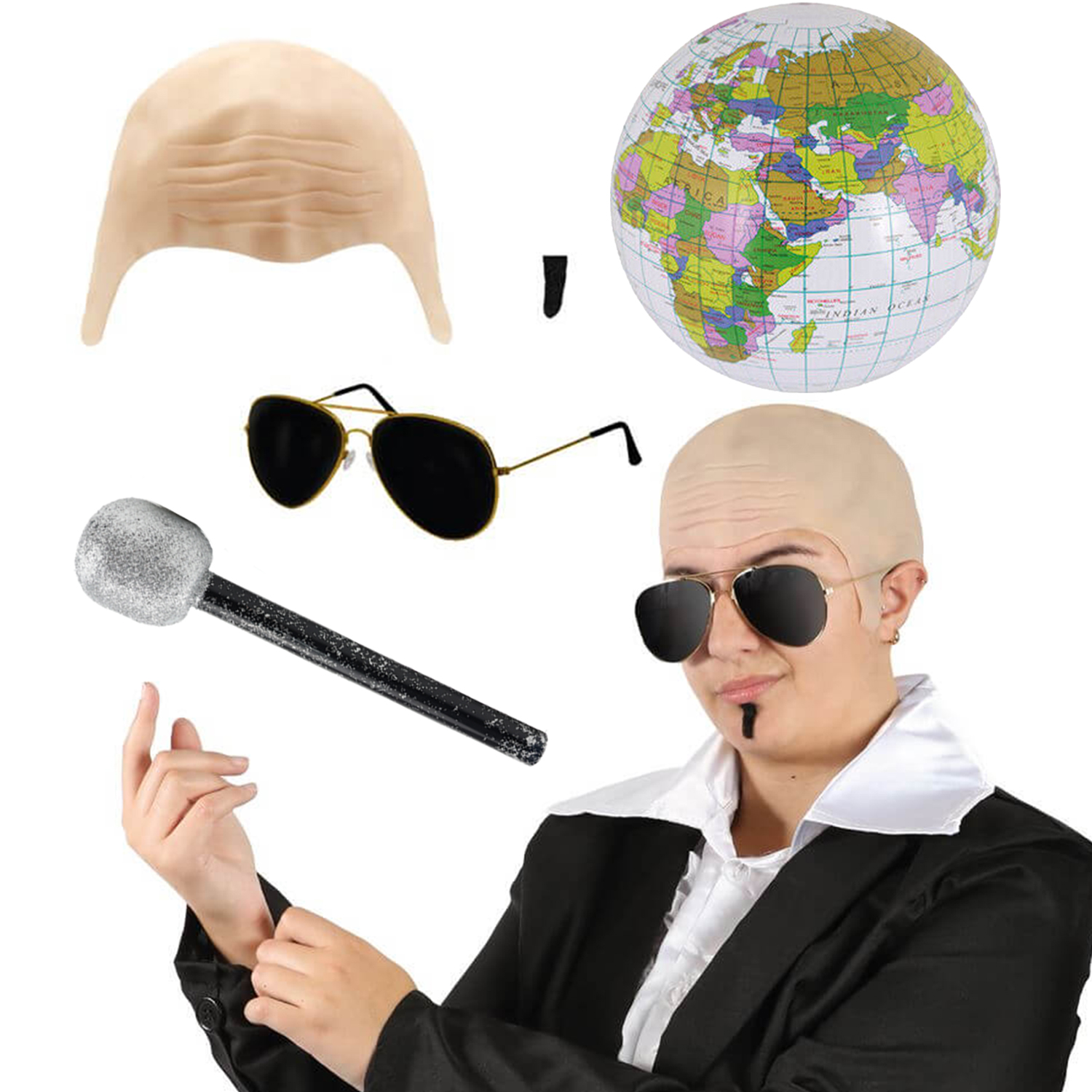 Deluxe Mr Worldwide Costume Set Pitbull Inspired with Microphone