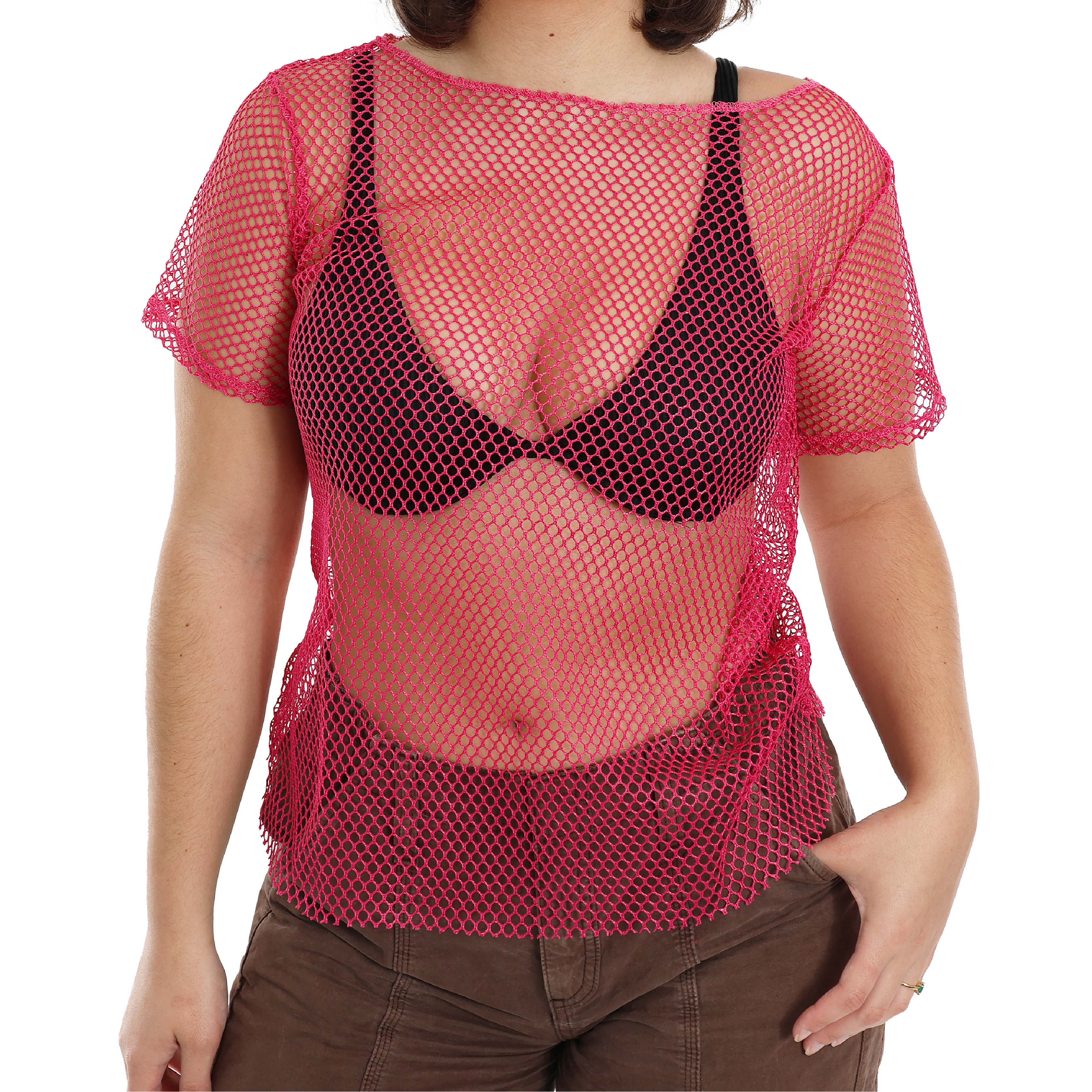 Pink 80s Mesh top