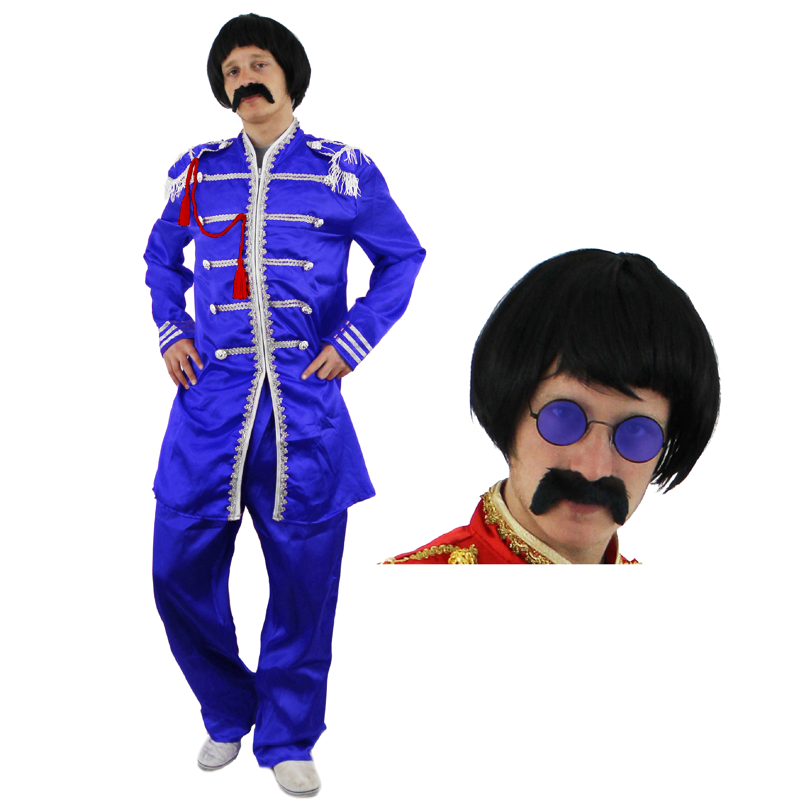 Blue 1960's Sergeant Pepper Costume with Accessories