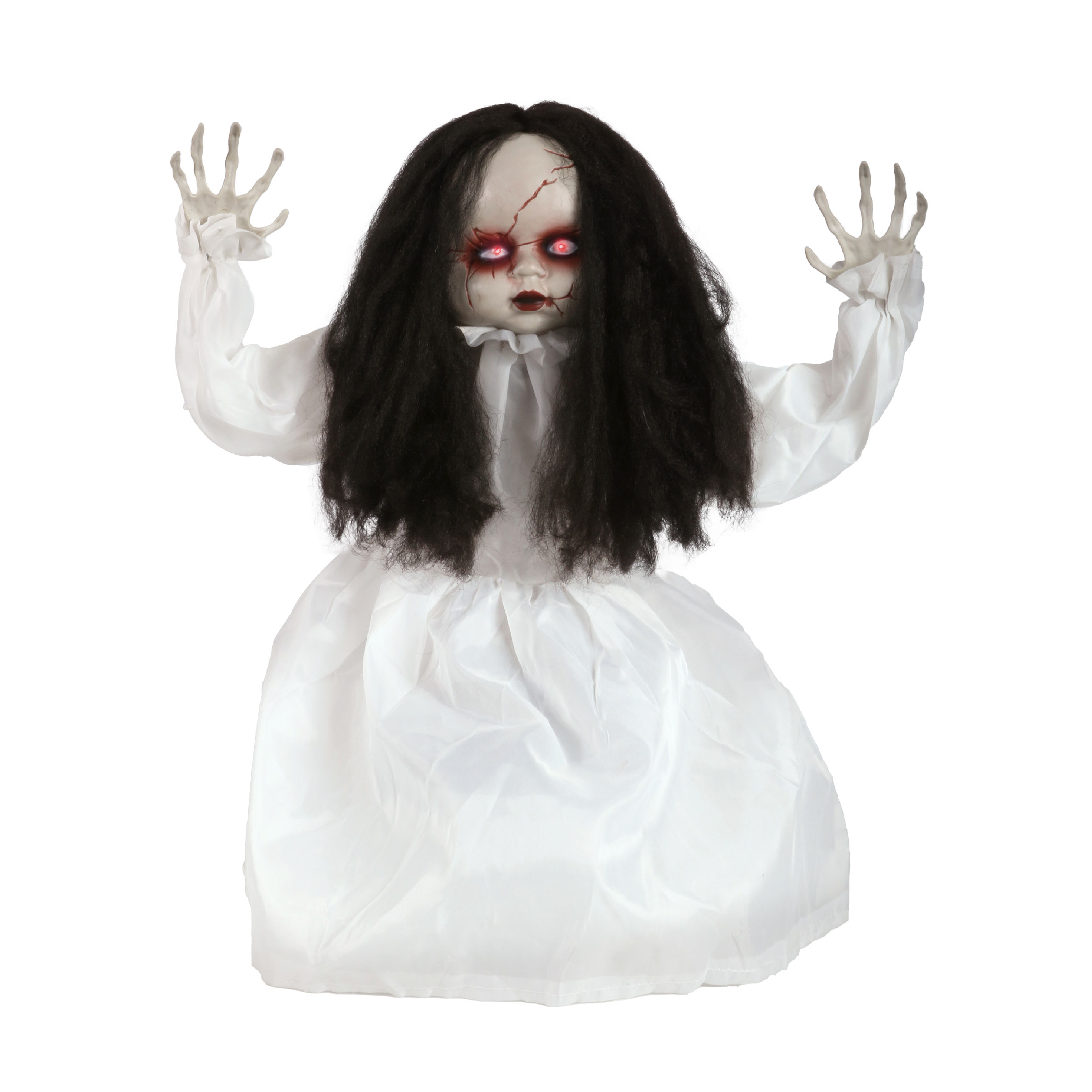 Animatronic Large Doll in White Dress 82cm 32" Halloween Decoration