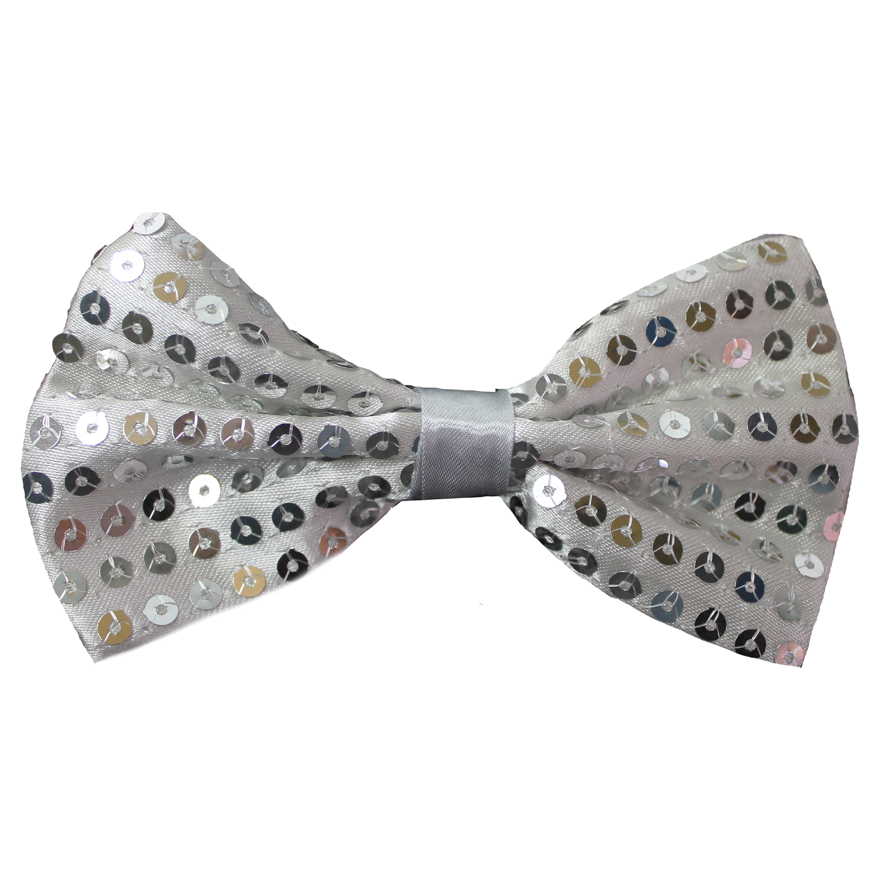 Silver Sequin Bow Tie