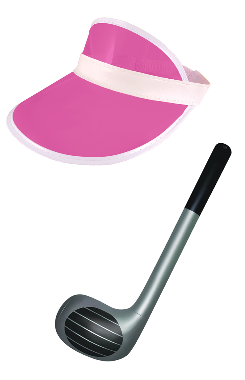 Pink Visor Golfer Set