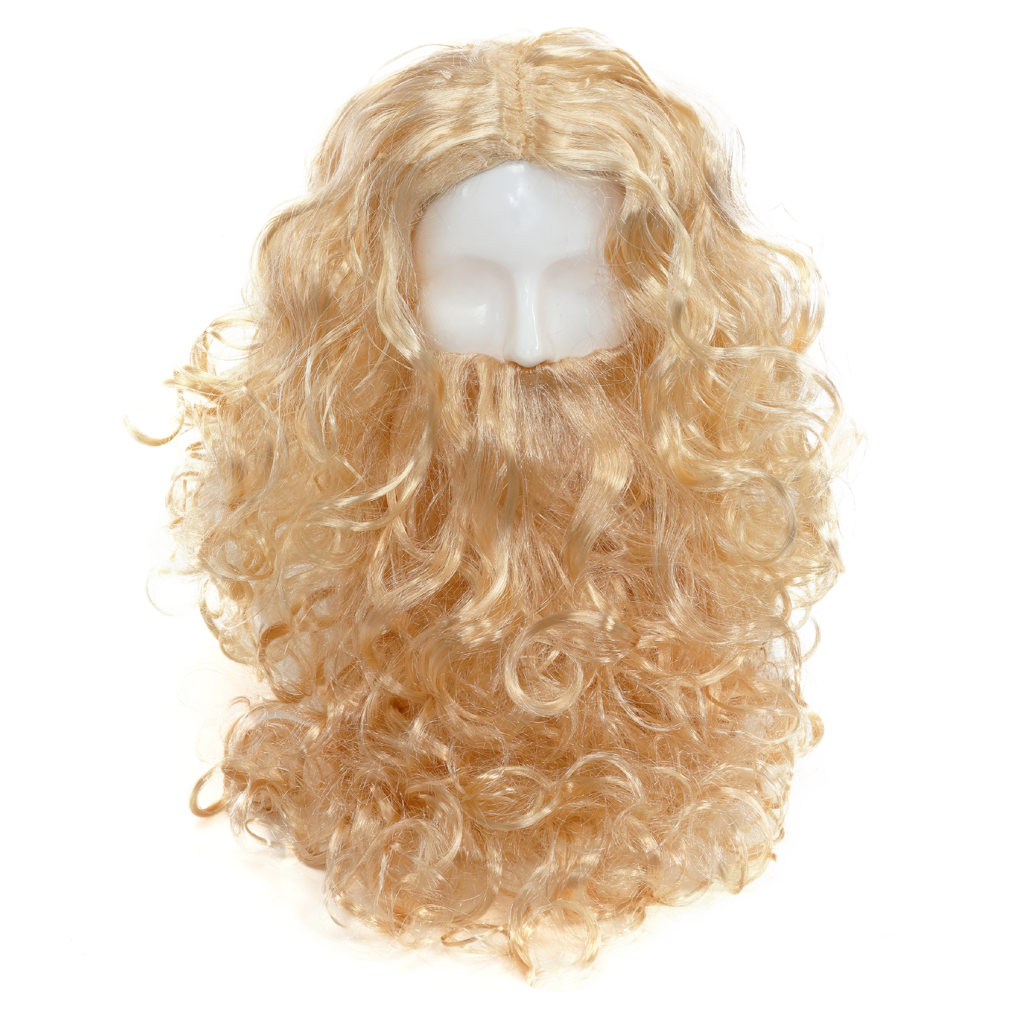 Long Blonde Wig & Beard Set