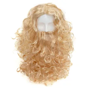 Long Blonde Wig & Beard Set