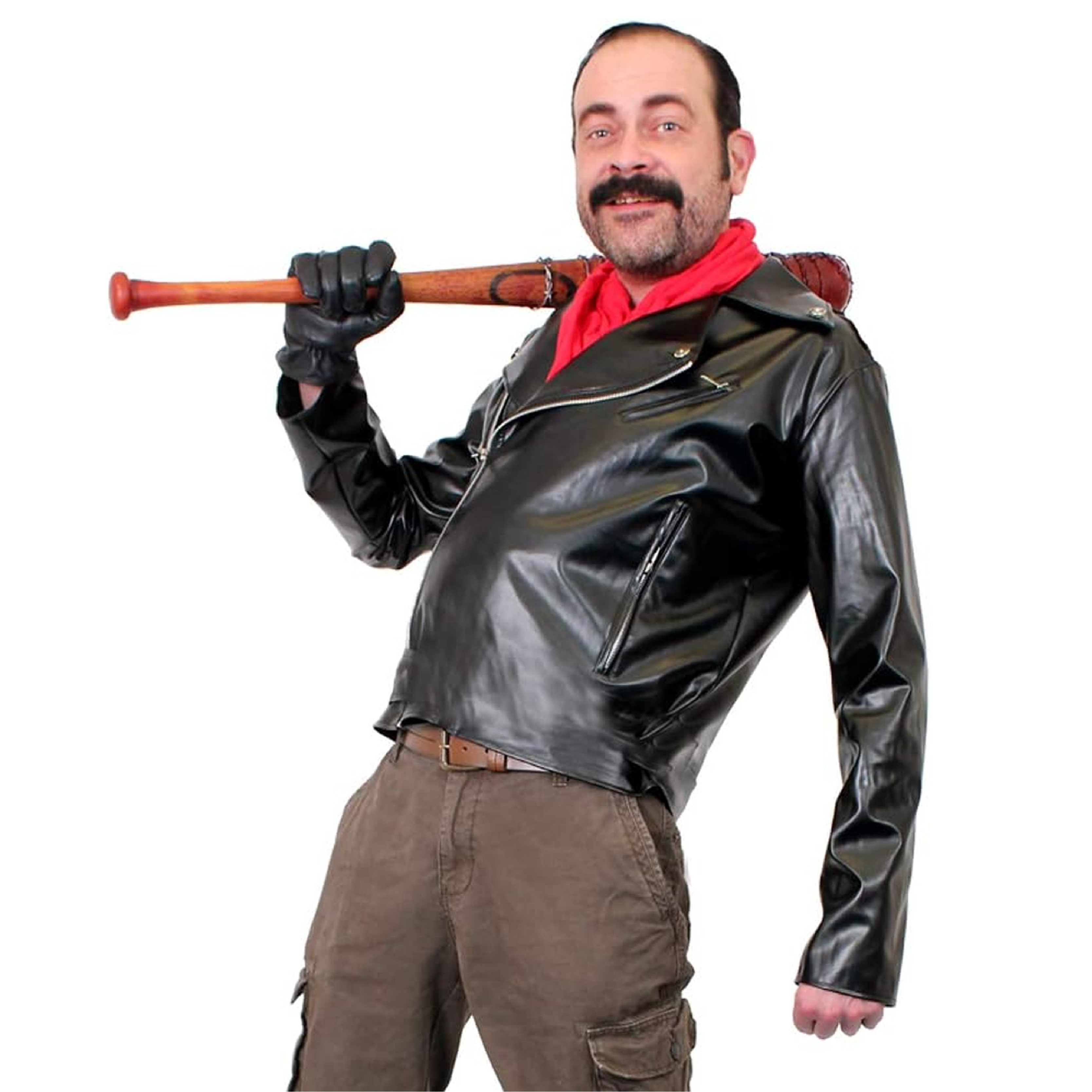 Men's Negan Costume | 2 Pcs | Leather Jacket & Bandana