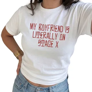 Ladies Pop-Inspired Concert T-Shirt | White Baby Tee | Album Print