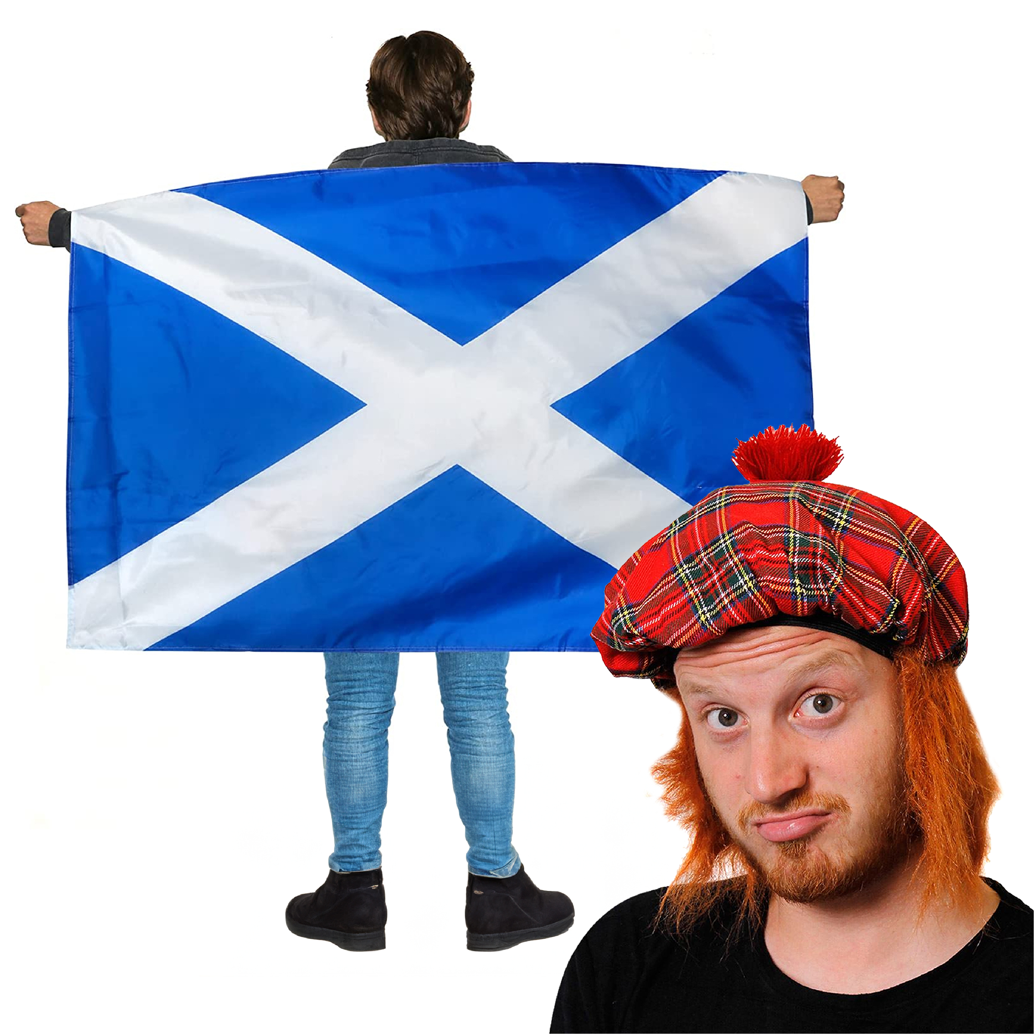 Scottish Wearable Flag + Tam o Shanter