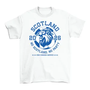 Kids Scotland T-Shirt | Boys & Girls Blue Scottish Lion Print Football Tee | 100% Cotton