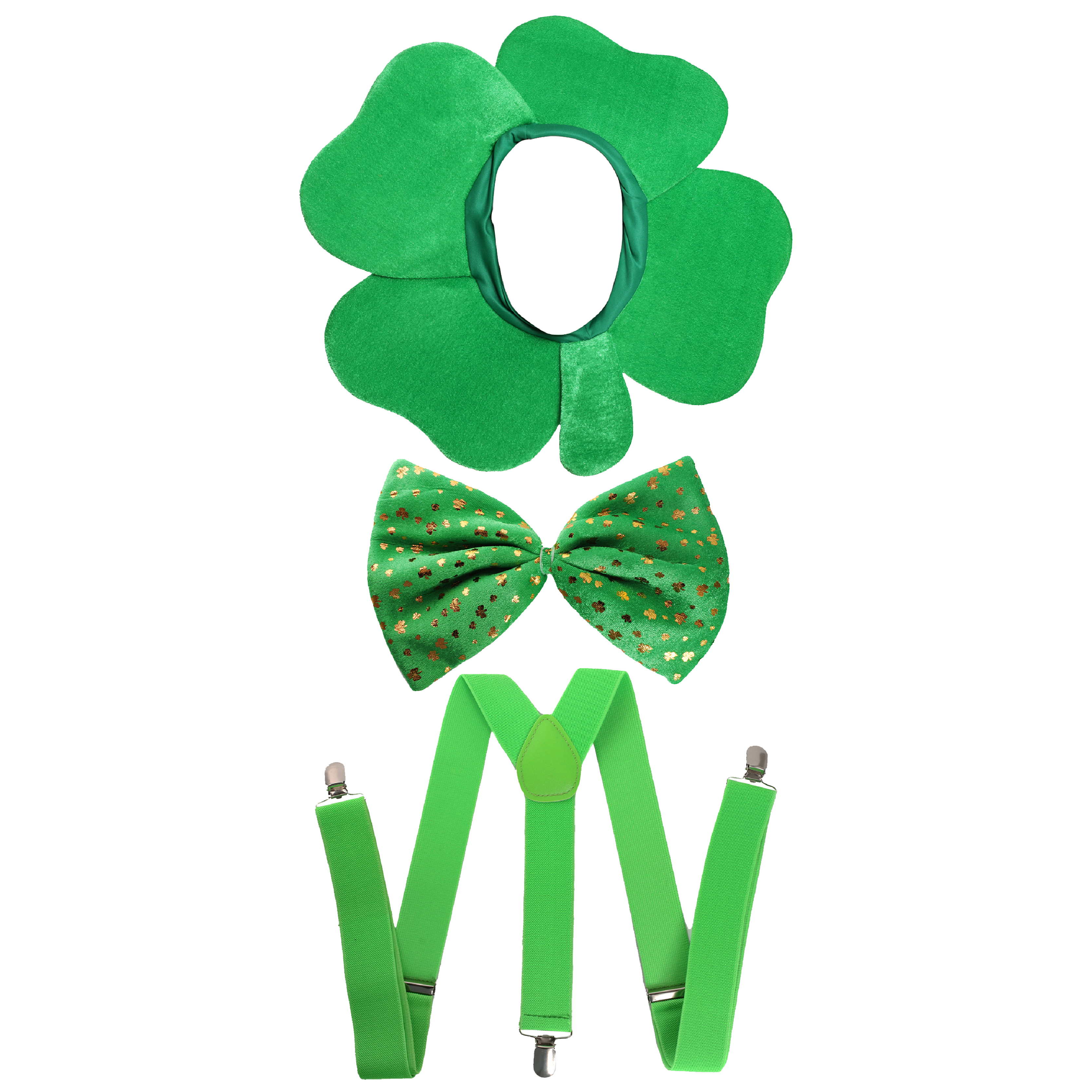 Irish Clover Hat Bow Tie + Braces