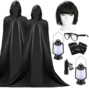 Adults Traitor Claudia & Alan Duo Costume | 8 Pcs | Hooded Cape, Wig, Gloves, Lipstick, Glasses & Lantern