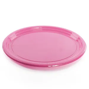 12" Hot Pink Oval Plates - Pack of 25