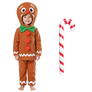 Boys Gingerbread Man Costume | 3 Pcs | Top, Trousers & Inflatable Candy Cane