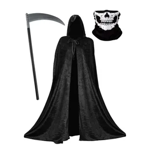 Skeleton Reaper Costume - Cape, Scythe & Skeleton Snood