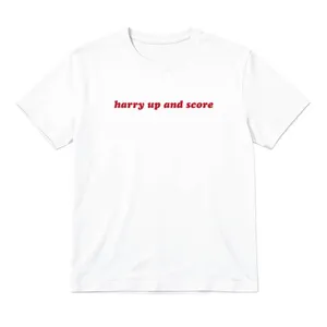 Ladies “harry up and score ” Baby Tee | Women’s England Football Supporter Tee | White Slogan Top