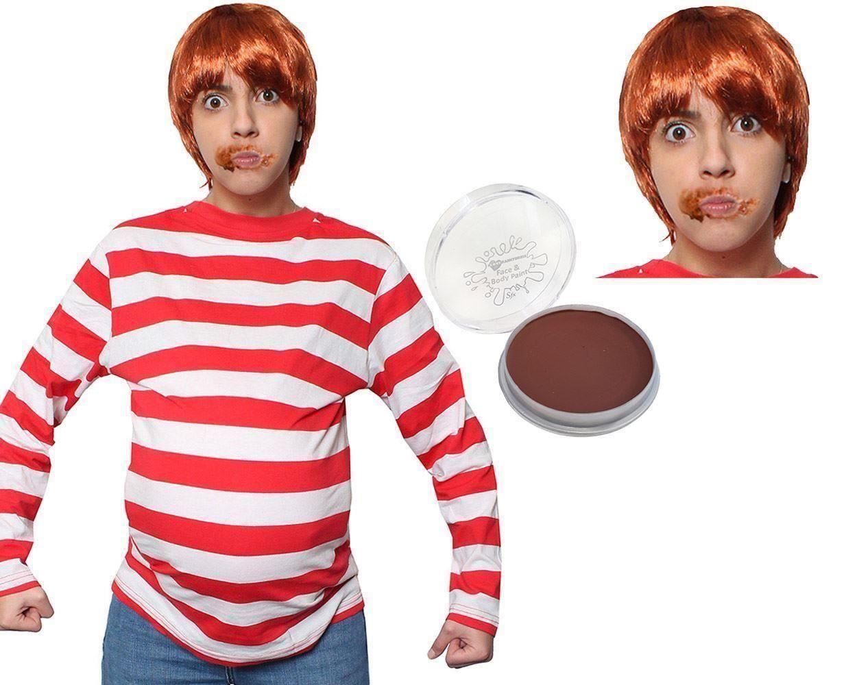 Copy of Adults Greedy Golden Ticket Winner Costume - Face Paint & Wig