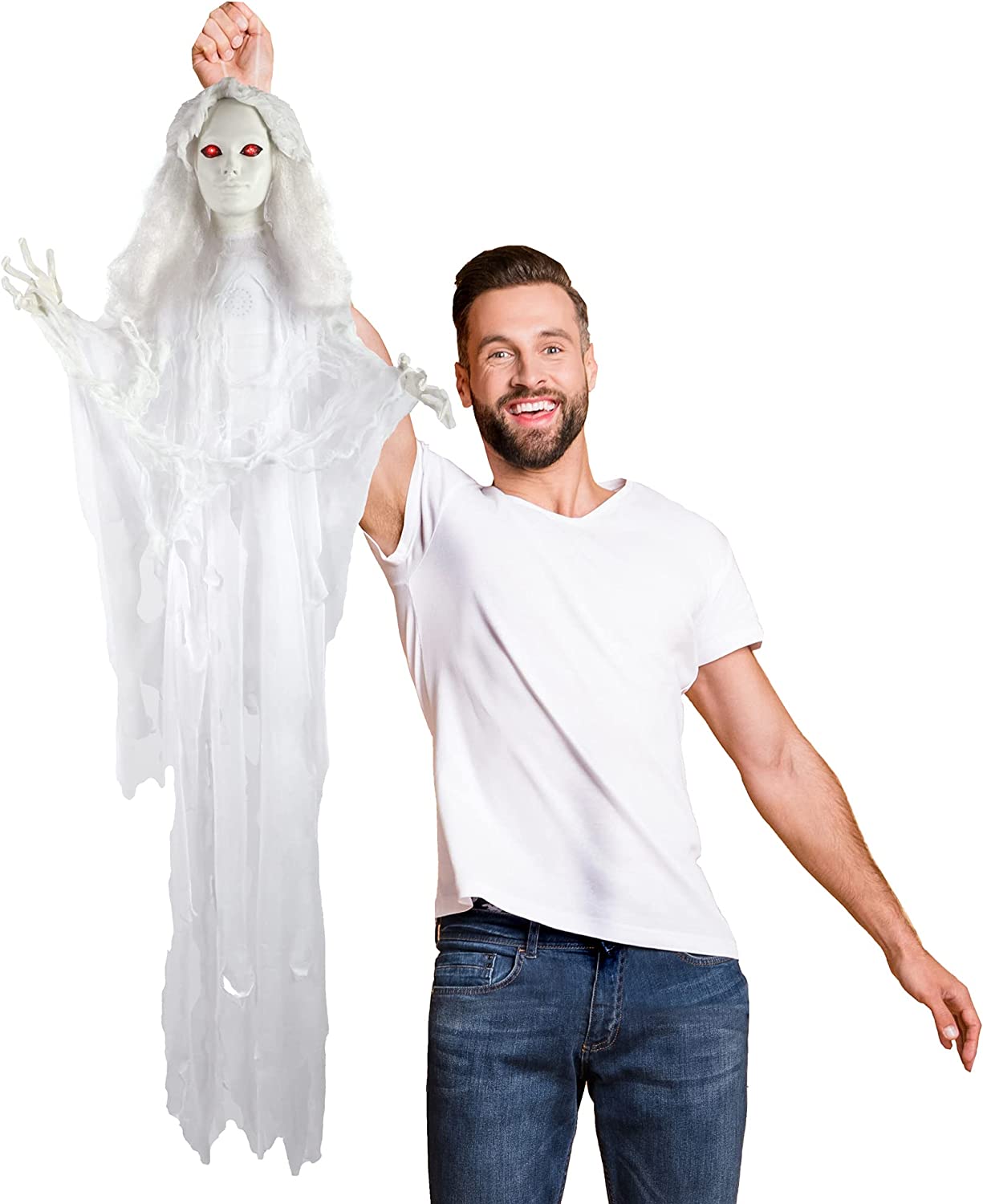 Animatronic Hanging Shaking Bride 120cm 47" Halloween Decoration