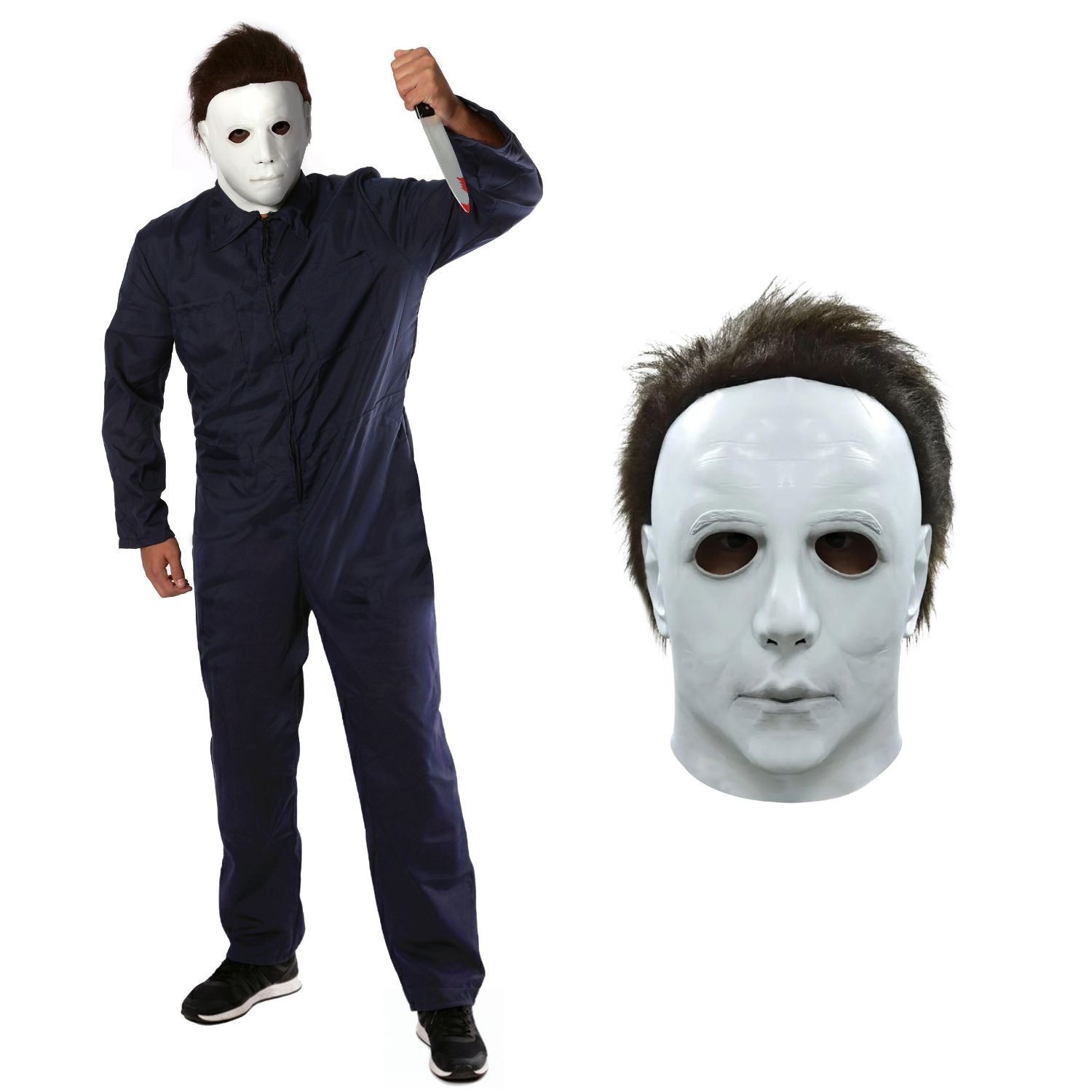 Adults Halloween Killer Costume | 2 Pcs | Jumpsuit & Mask