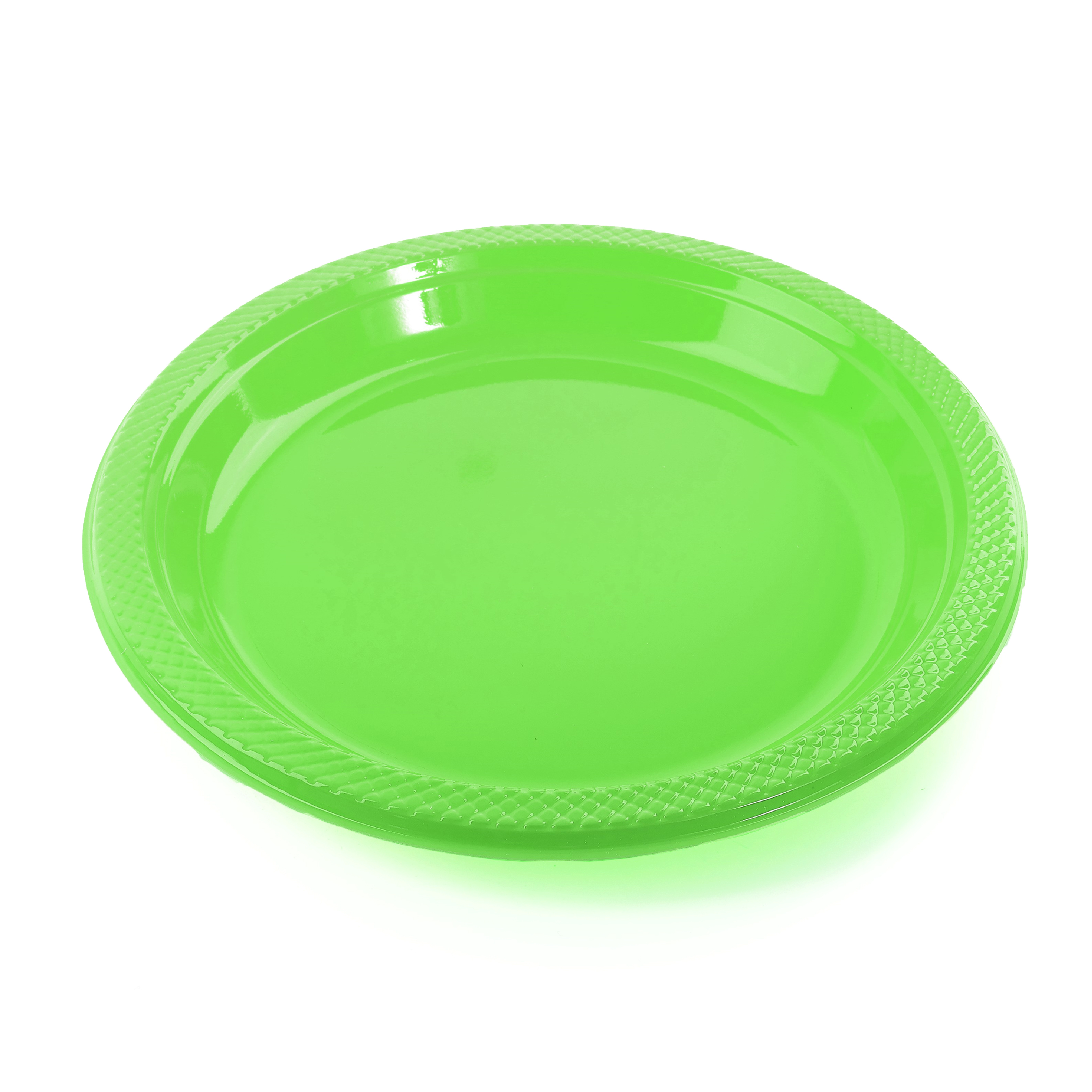 7" Lime Green Plates - Pack of 25