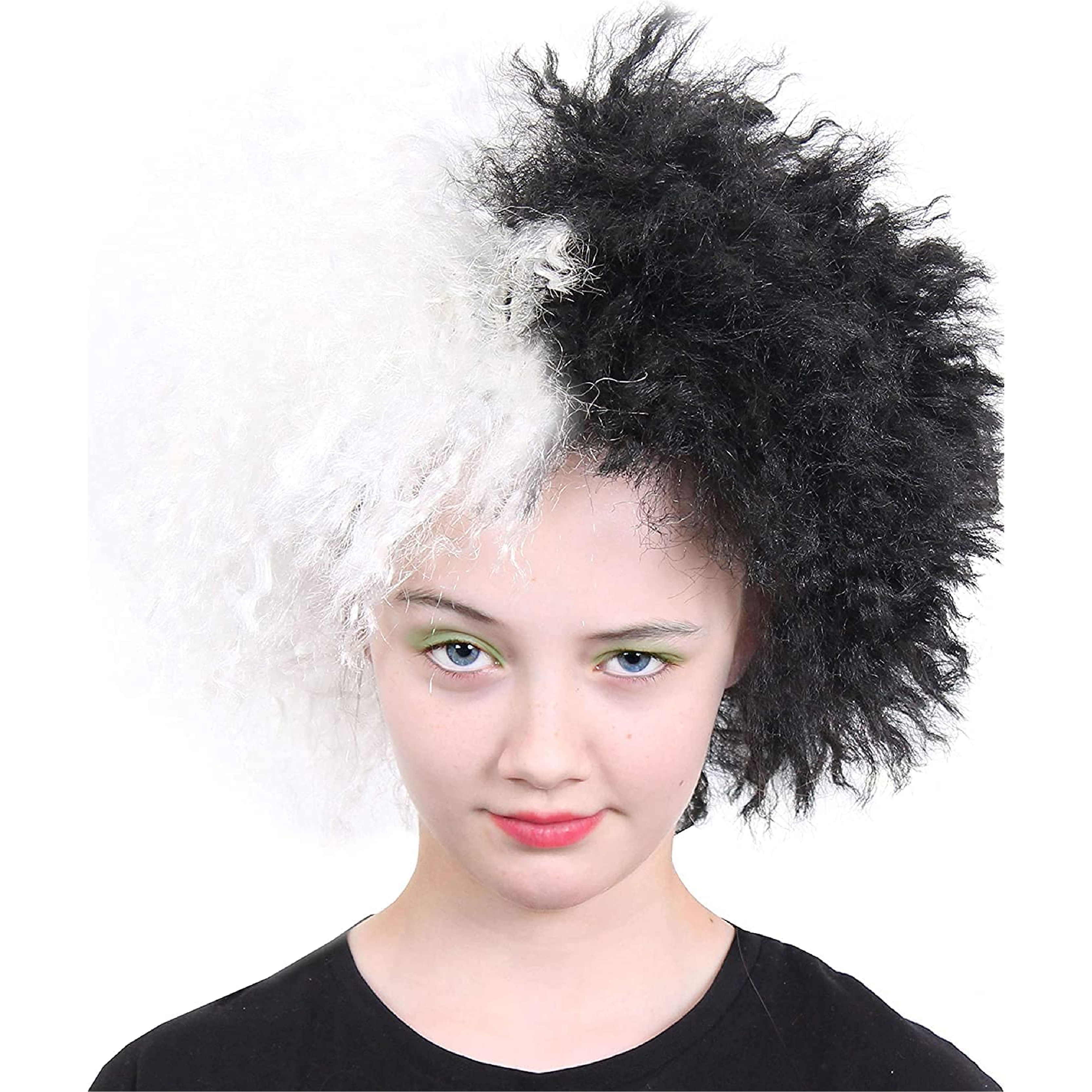 Childs Curly Wig - Black & White