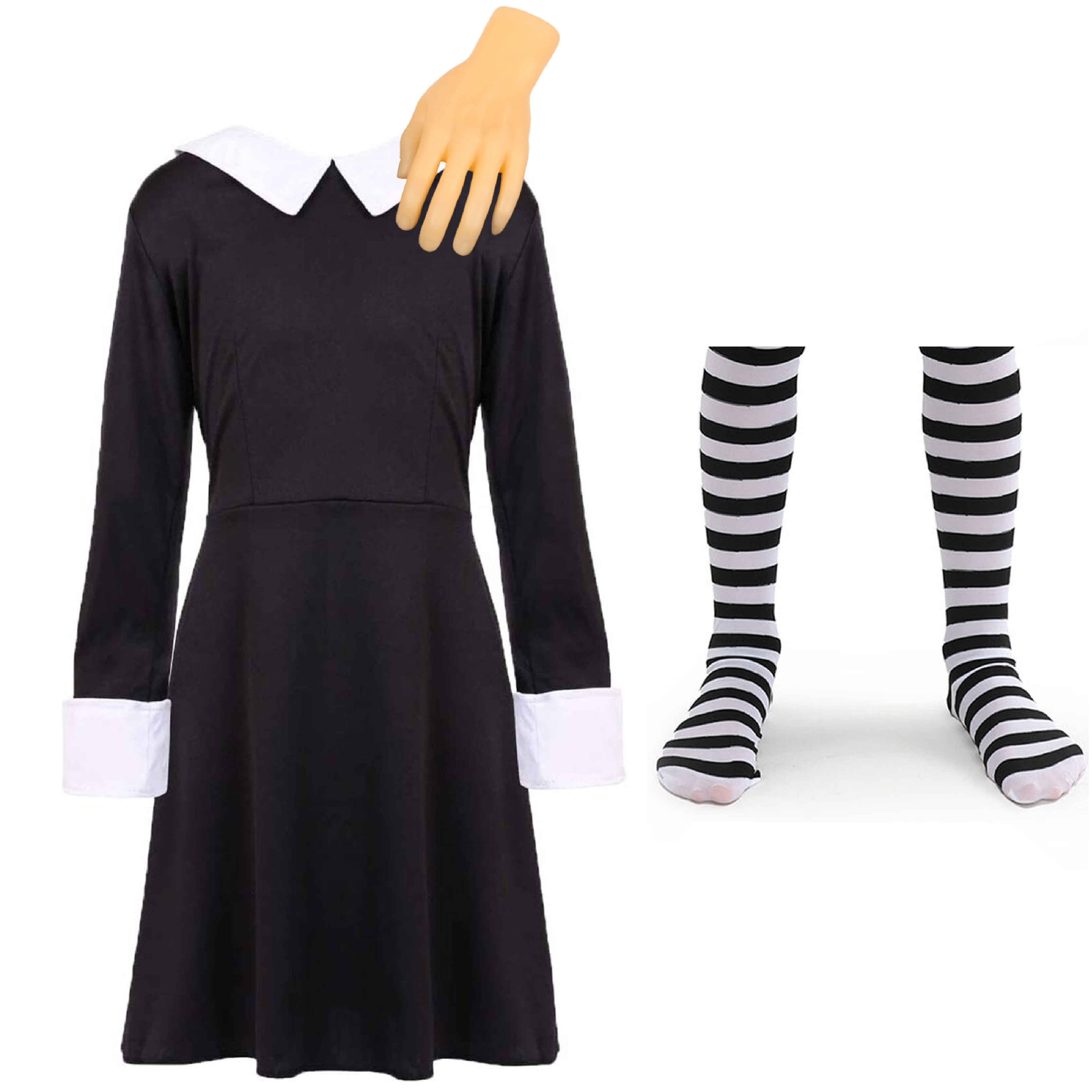 Girls Mid Week Horror Costume - Hand Prop & Tights