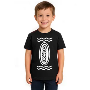 Boy's Black Crayon T-Shirt – Fun Kids Costume Top for Parties, Dress-Up & School Events